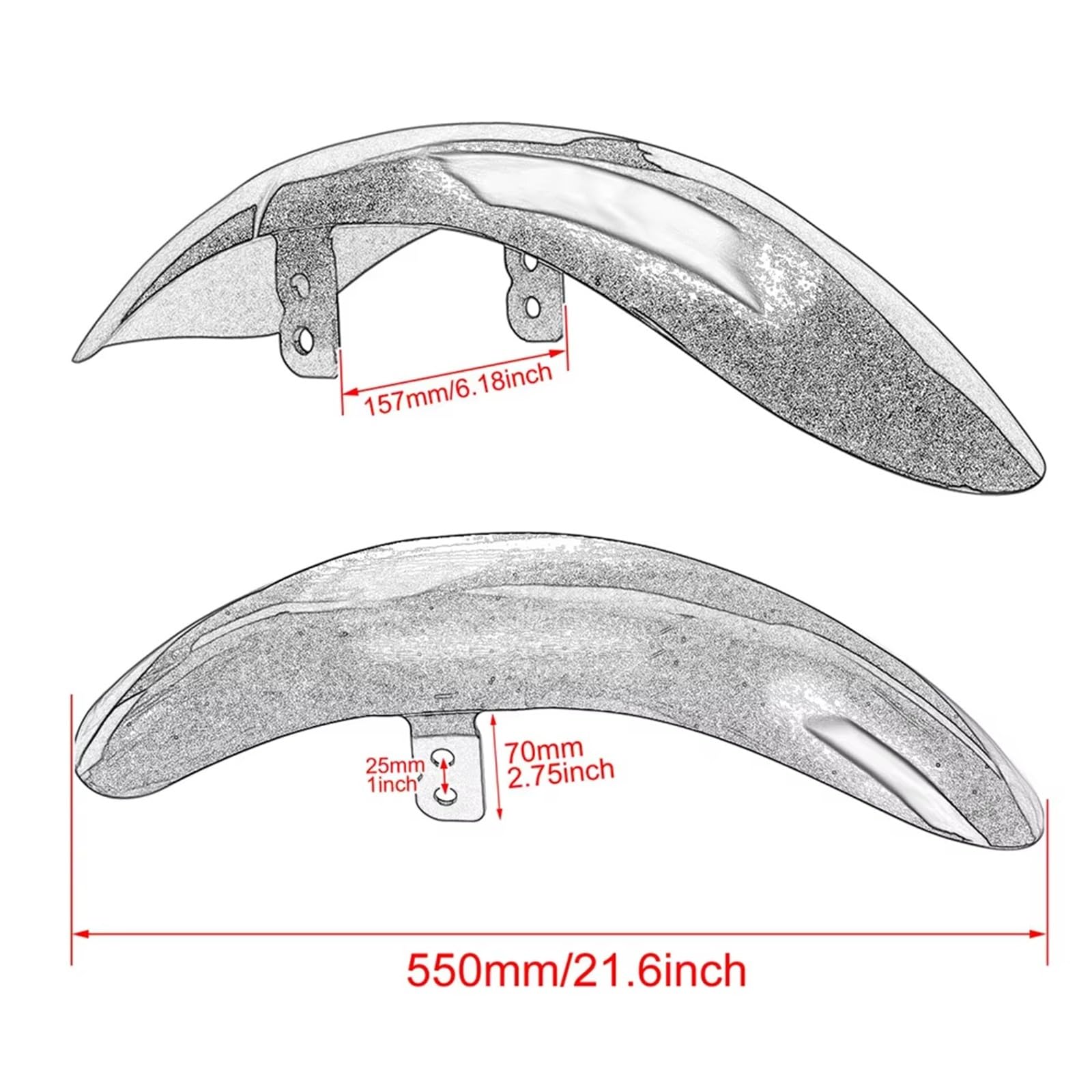 Parafango Moto Allungato Per V-Rod Per VRSCAW 2003-2011 Per Night Per Rod Per Special Parafango Anteriore Per Moto In Plastica Nera Lucida