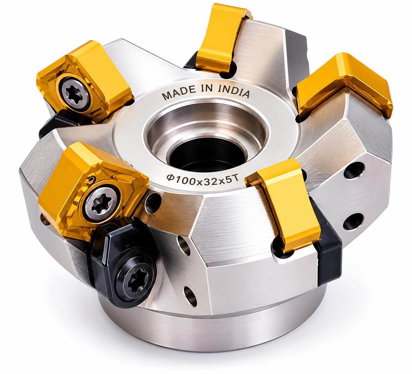 45 Degree Indexable Face Milling Cutter for SN1206 Inserts, CNC Mill Cutter Body for Metalworking (Dia 63mm, Bore 22mm, for SN1206 Inserts, 7 Teeth)