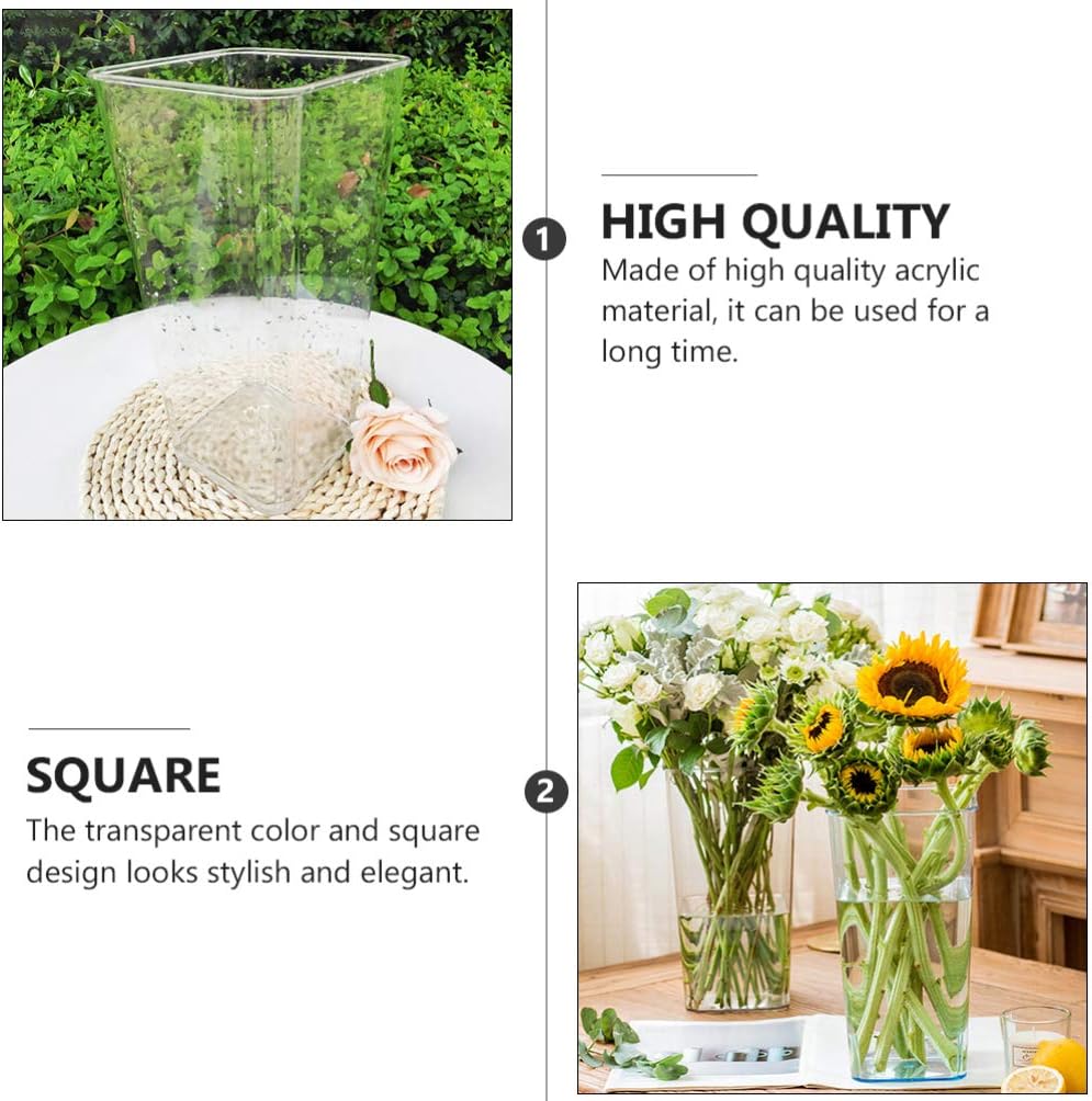 Cabilock Clear Acrylic Cylinder Vase Flowers Break Resistant Decorative Flower Acrylic Vase Wedding Party Table Centerpieces