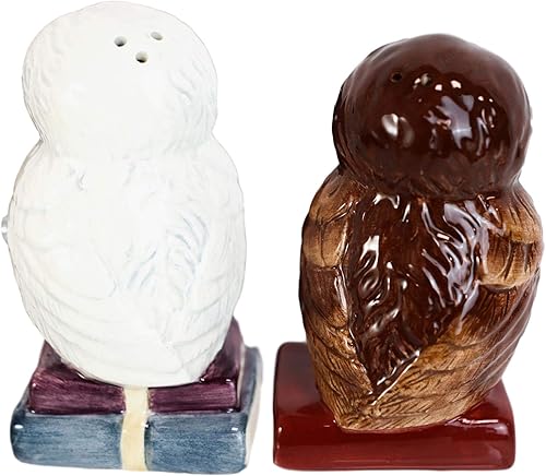Miniatura 5 de Ebros Gift Wisdom Of The Woods - Juego de figuras de cerámica para saleros y pimenteros de 3.5 pulgadas de alto, búhos marrones con cuernos y búhos