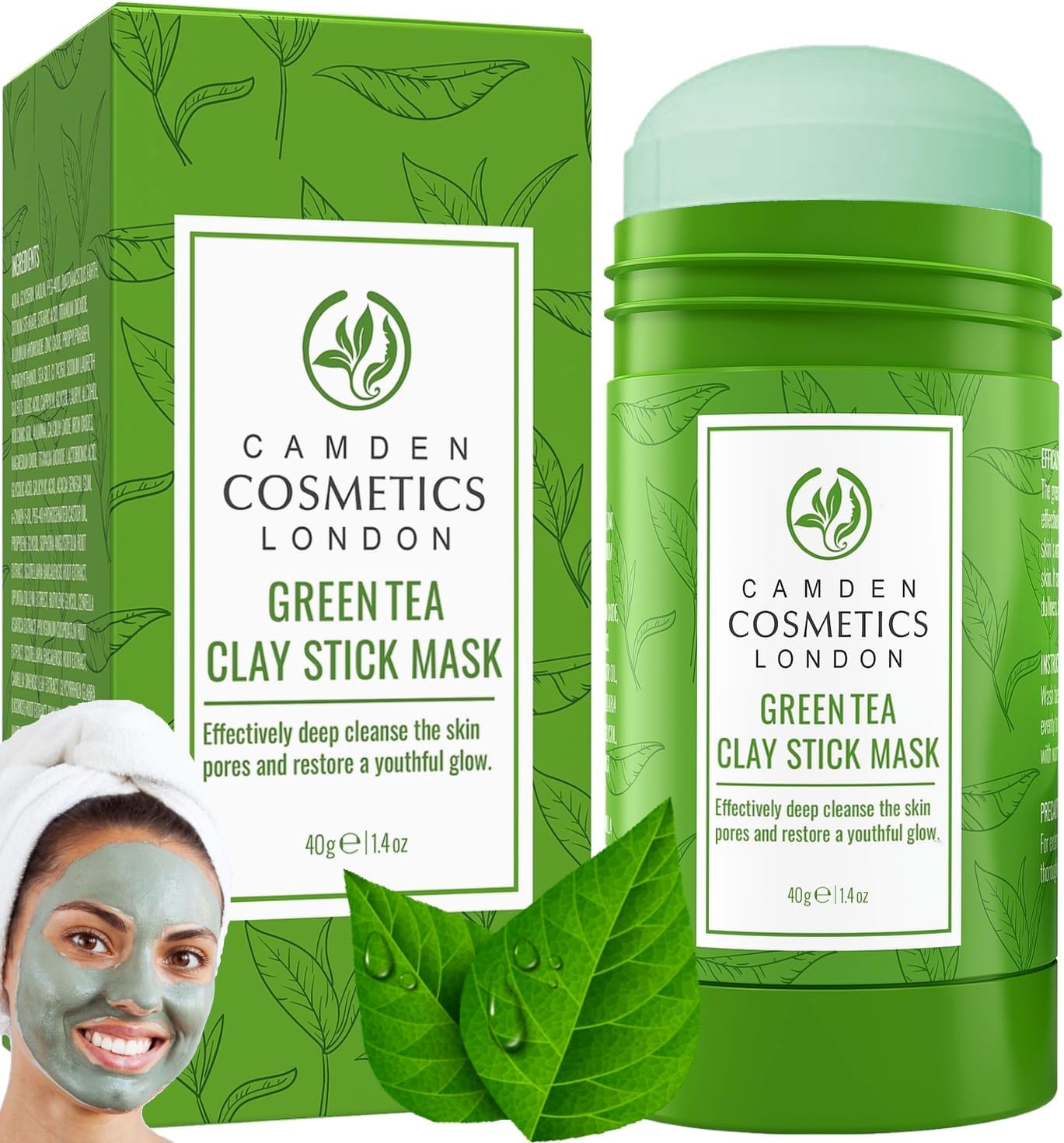 Green Tea Mask Stick For Face, Blackhead Remover Mask & Green Tea Extract, Green Tea Cleansing Mask Stick, Green Tea Deep Cleanse Mask, Blackhead Face Mask, Brightening Skin Care, Men & Women