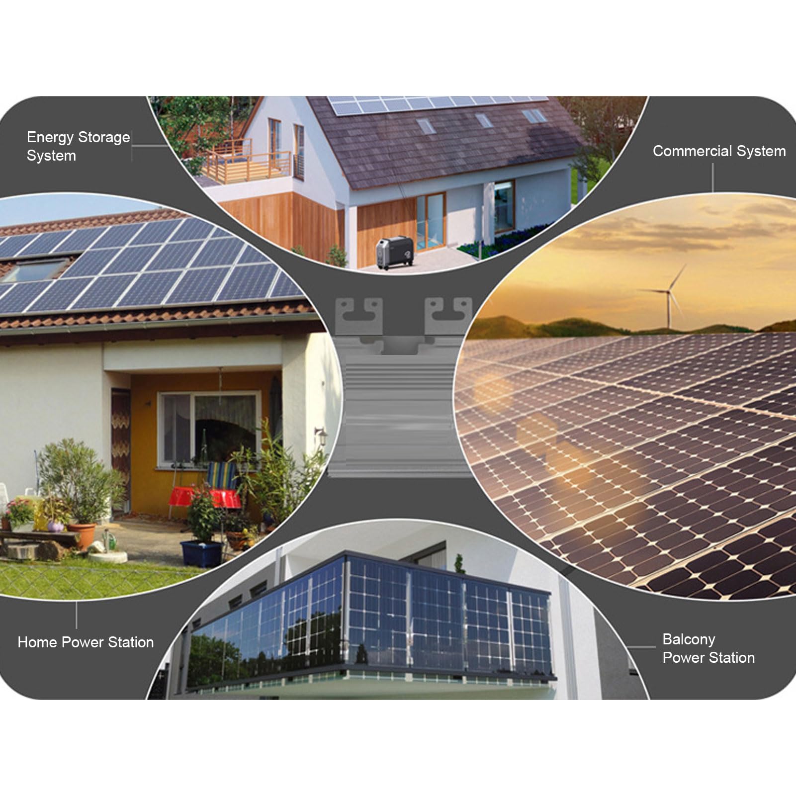 fotovoltaico de Aluminio Inteligente con inversor de conexión a Red Solar para Uso doméstico