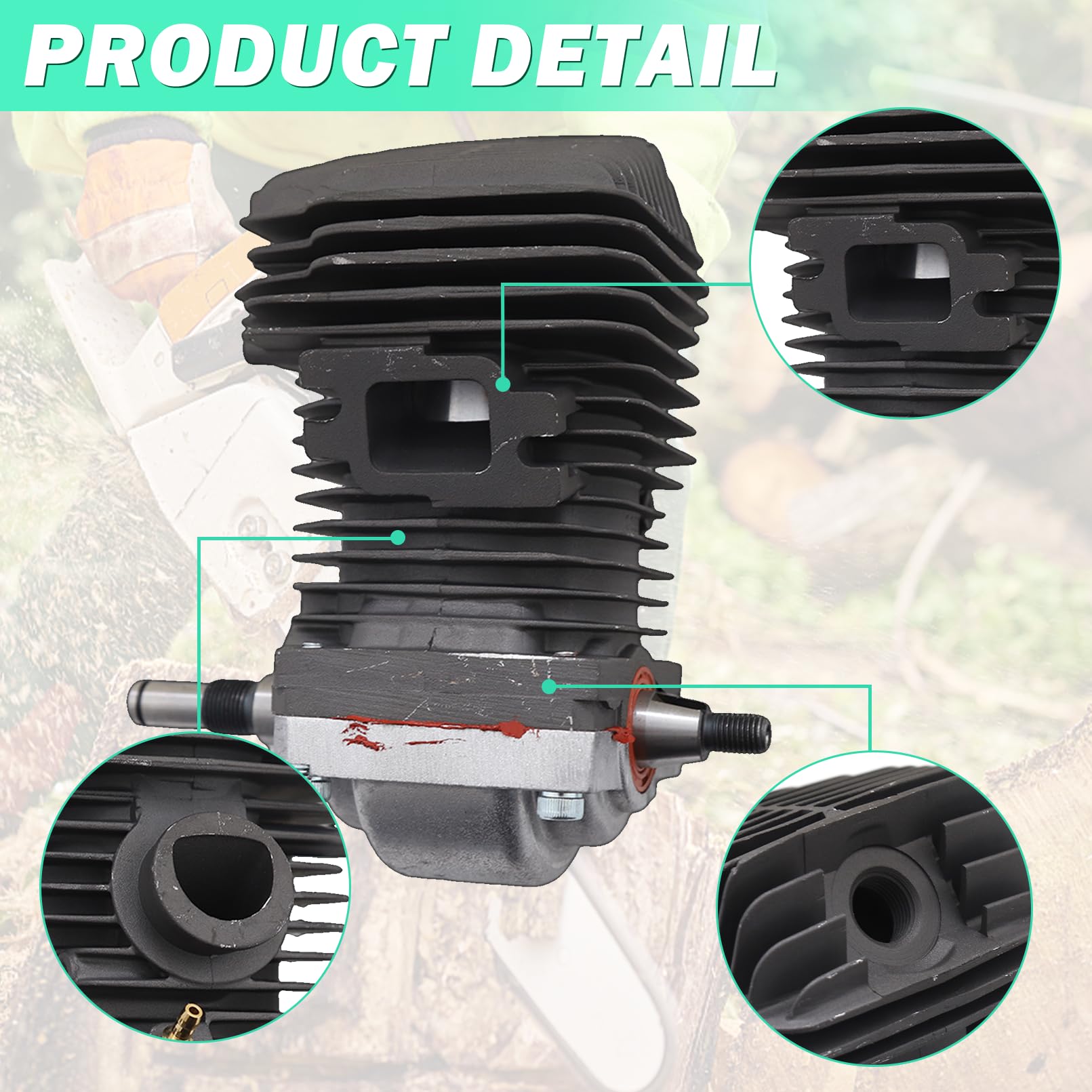 Adefol Kit de cilindro de 42,5 mm para motosierras Stihl MS250 MS230 023 025, cilindro con línea de combustible, filtro de combustible, sello de aceite, filtro de aire, repuesto OEM 1123 020 1209