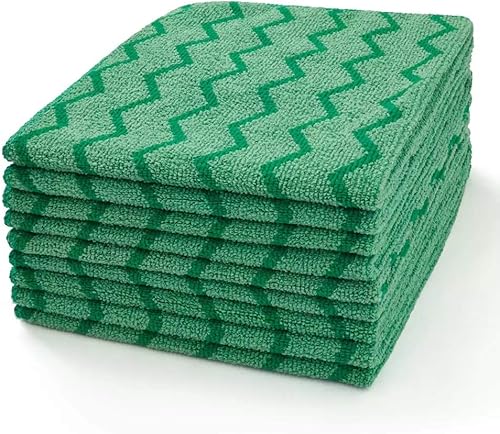 Miniatura 2 de Rubbermaid Commercial Products - Paños de limpieza reutilizables, 16 x 16 pulgadas, verde, paño de limpieza de microfibra para vidriomaderaacero