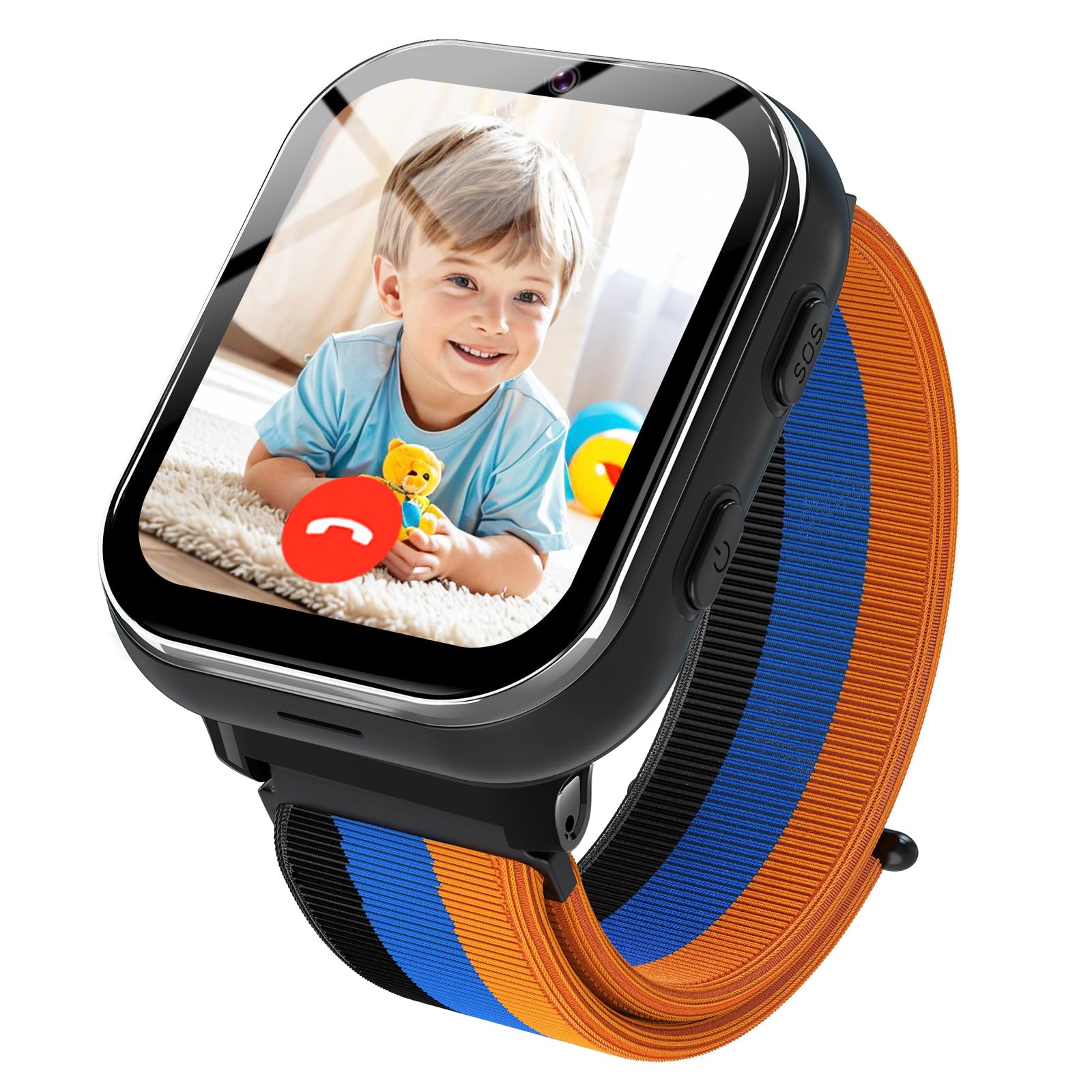 PTHTECHUS Smartwatch Bambini GPS, Orologio Telefonico per Bambino 4G con Chiamata, Videochiamata, WIFI, Totocamera, SOS, Chat Vocale e Funzione Giochi Puzzle per Bambina (nero)