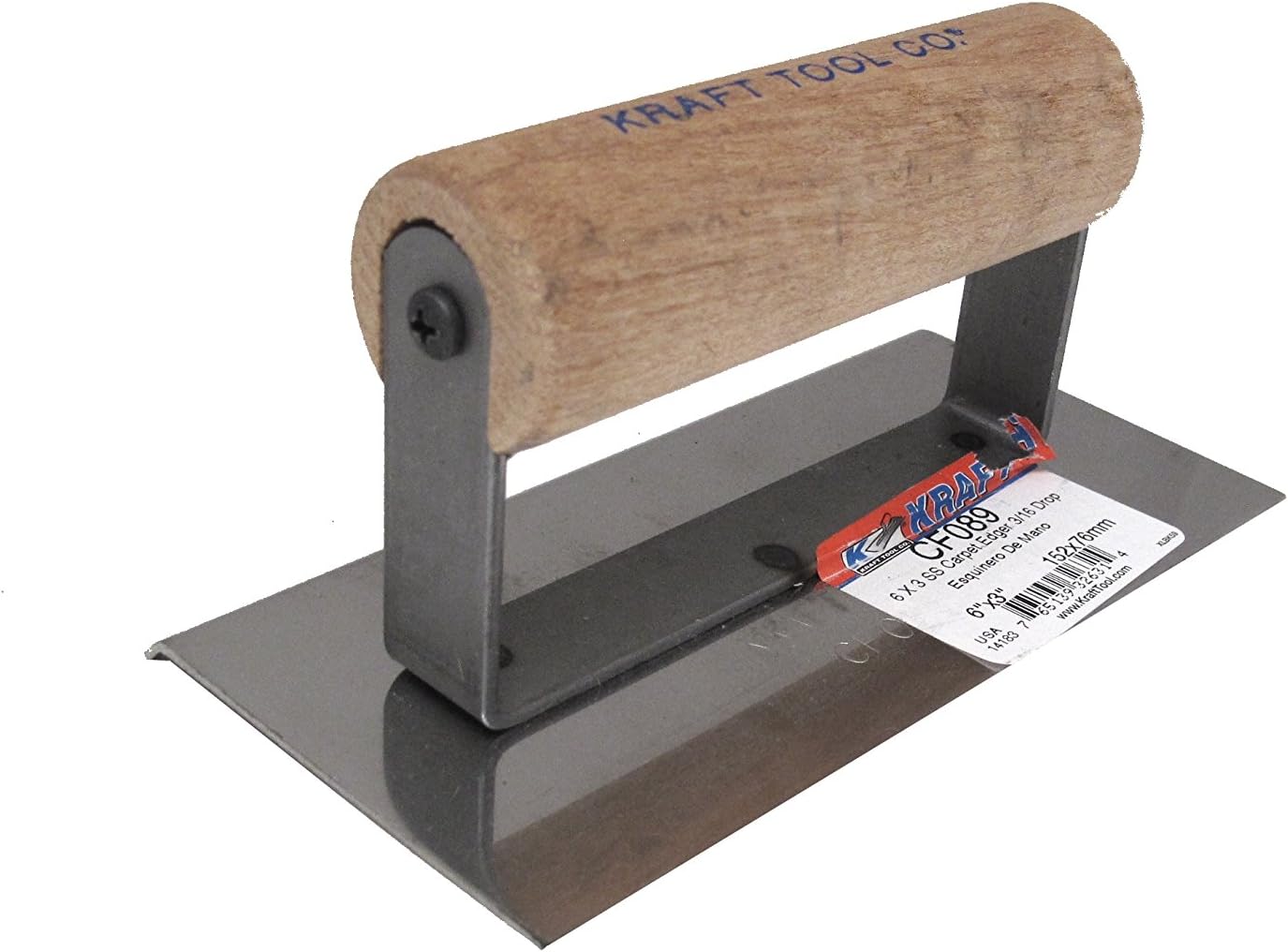 Kraft Tool CF027PF Stainless Steel Hand Seamer/Groover 3/4-Inch Radius 7/8-Inch D with ProForm Handle, 8 x 8-Inch