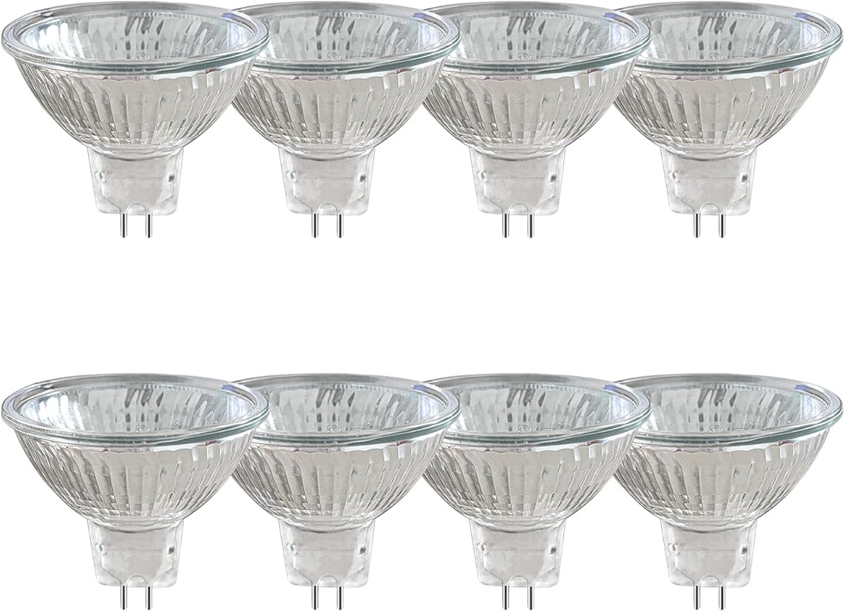 8 Pack MR16 Halogen Spotlight Bulbs, GU5.3 20W 12V Spotlight Bulb Dimmable, Warm White 2700K, 210LM, 36° Beam Angle, 2 Bi-Pin Halogen Bulb, Dichroic for Ceiling Light, Track Light, Recessed Light