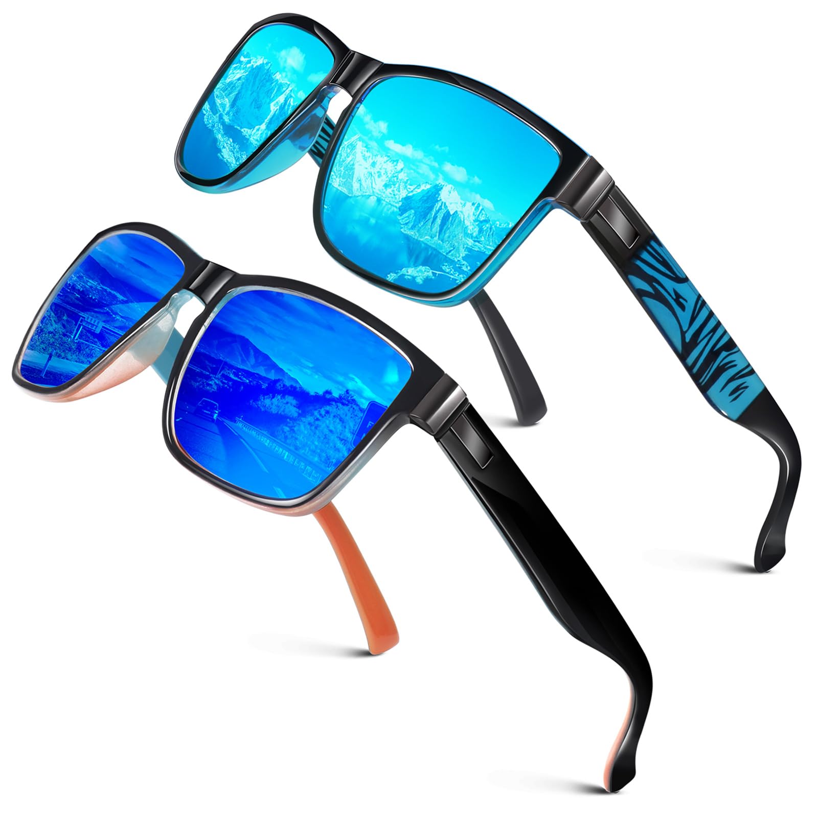 LINVO Gafas de Sol Polarizadas Hombre Mujer, Gafas de Sol Conducción, 100% Protección UV, Sombras Cuadradas