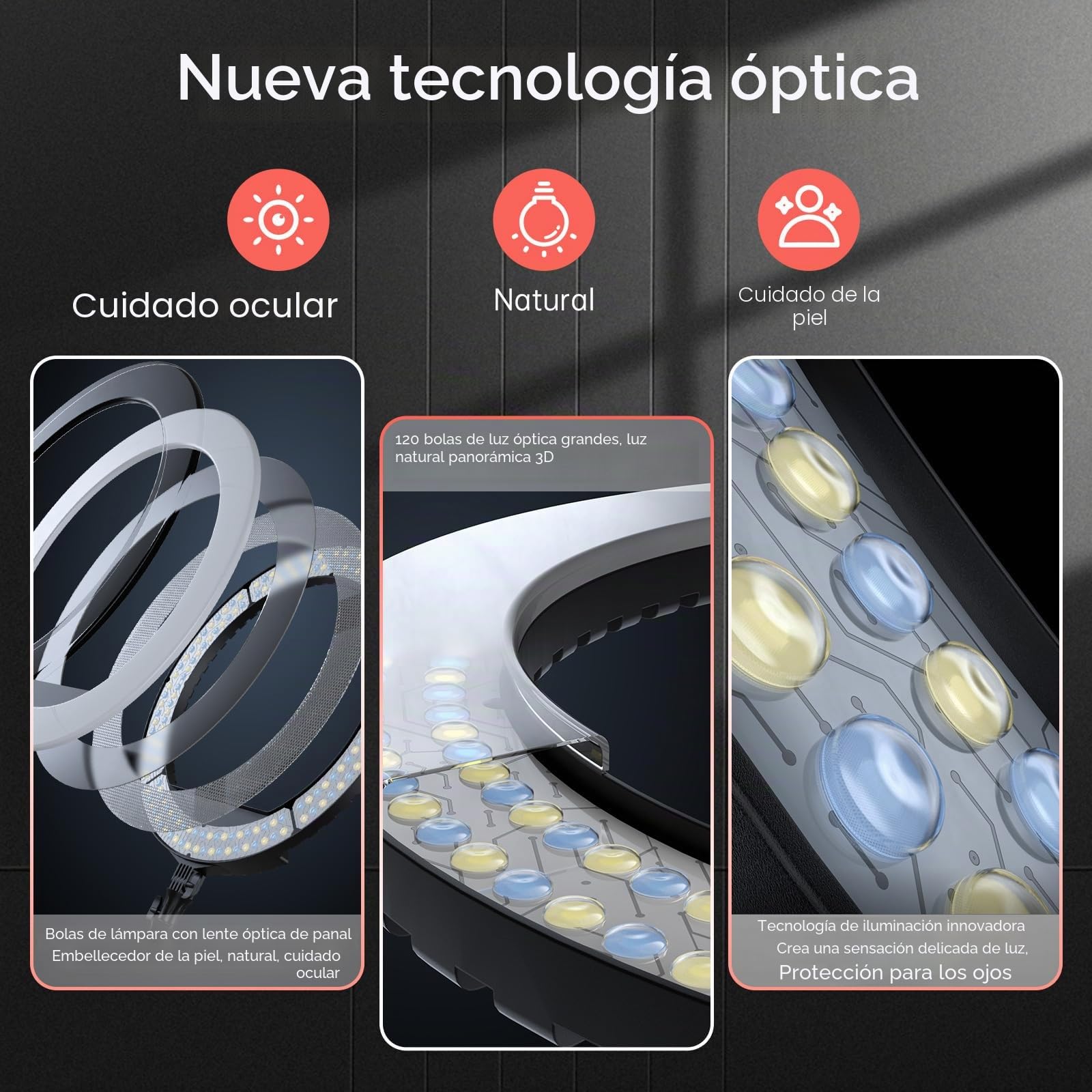 EOTO Light Anillo de luz LED de 19 pulgadas con soporte de trípode para maquillaje, retrato, vlog de YouTube, grabación de video, incluye bolsa de transporte y control remoto