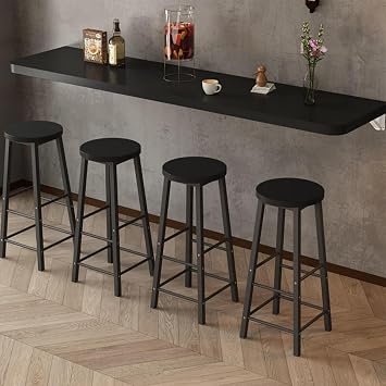 Bar Counter, Kitchen Counter, Bar Table Set, Counter Table, Length 80/100/110/120/130/140/150/160/170/180/190/200cm, Stylish, Easy Assembly, Space Saving, Wooden Tabletop, Suitable for Home