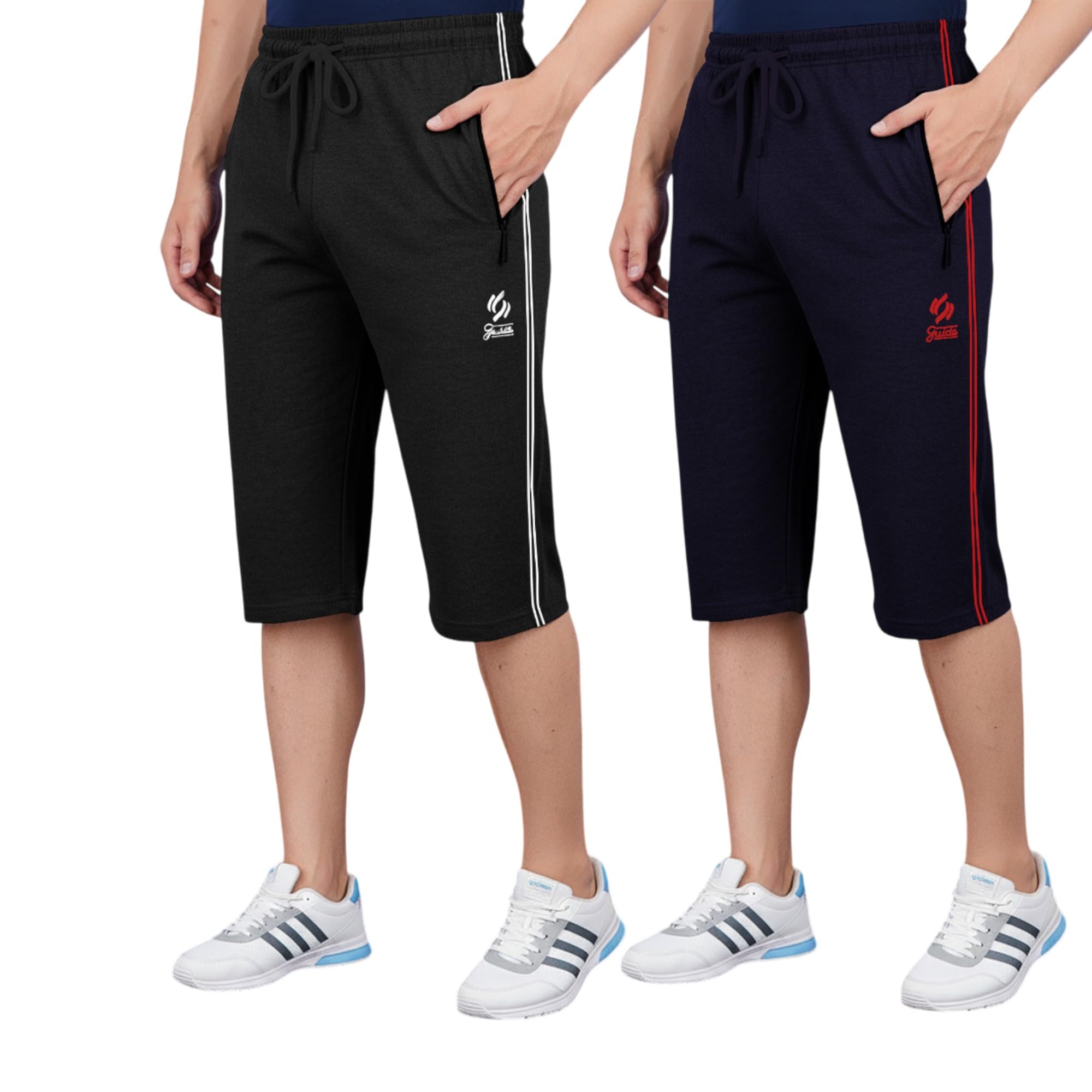 tirupur guidefashion Men's Regular Fit Cotton Three Fourth Capri(Pack of 2)-picture-52