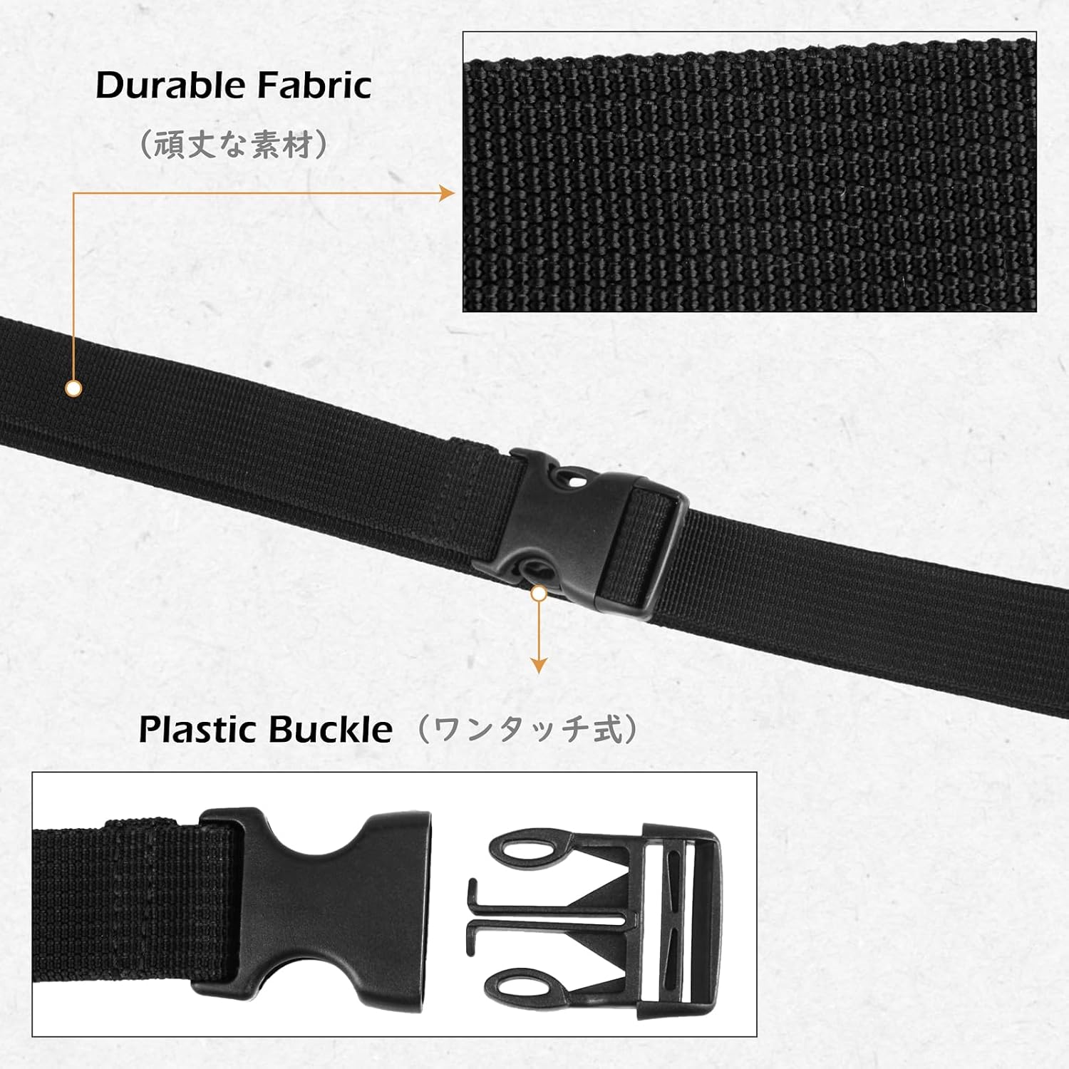TRIWONDER Tie Down Straps Buckle Lashing Strap Luggage Belt for Suitcase Travel Packing Cargo Trucks Accessories for Bike Rack Backpack Sleeping Bag Box 4 Pack (Black - 6.56ft)