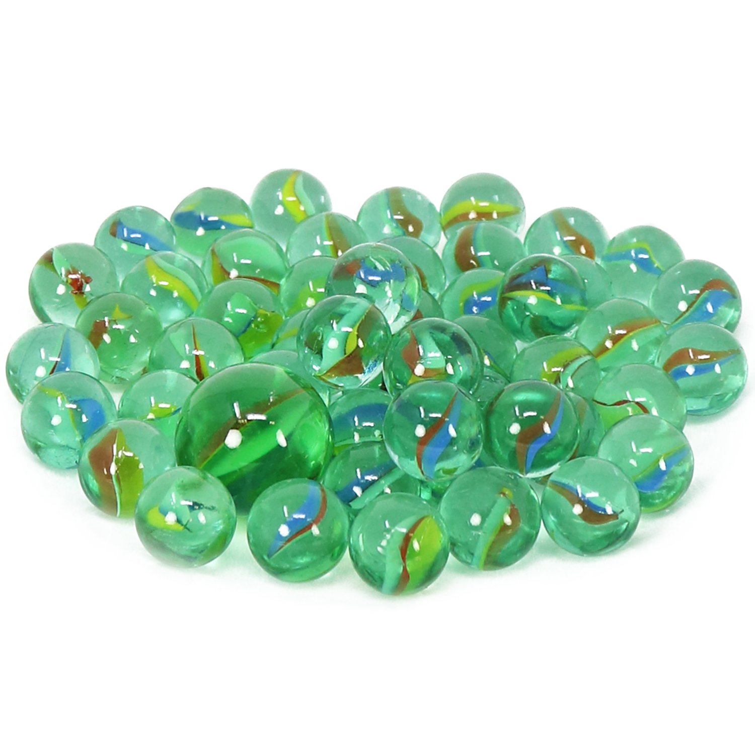 com-four® 100 canicas Vidrio, Piedras Decorativas Manualidades, Relleno, esferas para jarrones acuarios DIY, decoración Mesa Interior Exterior (100 Piezas - canicas)