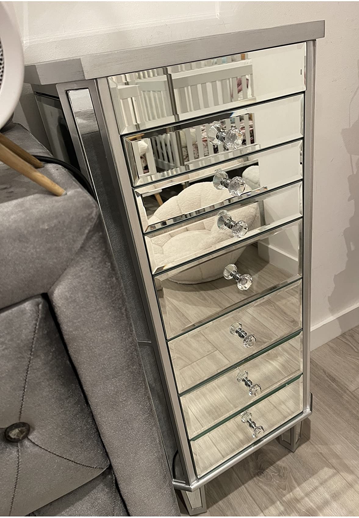 42/mo Finance Powell Jewelry Armoire Wood, Silver Mirrored Buy Now