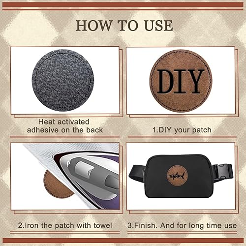 Miniatura 4 de 120 parches en blanco para sombreros, parches adhesivos de piel sintética para sombreros, reparación personalizada, suministros para coser láser