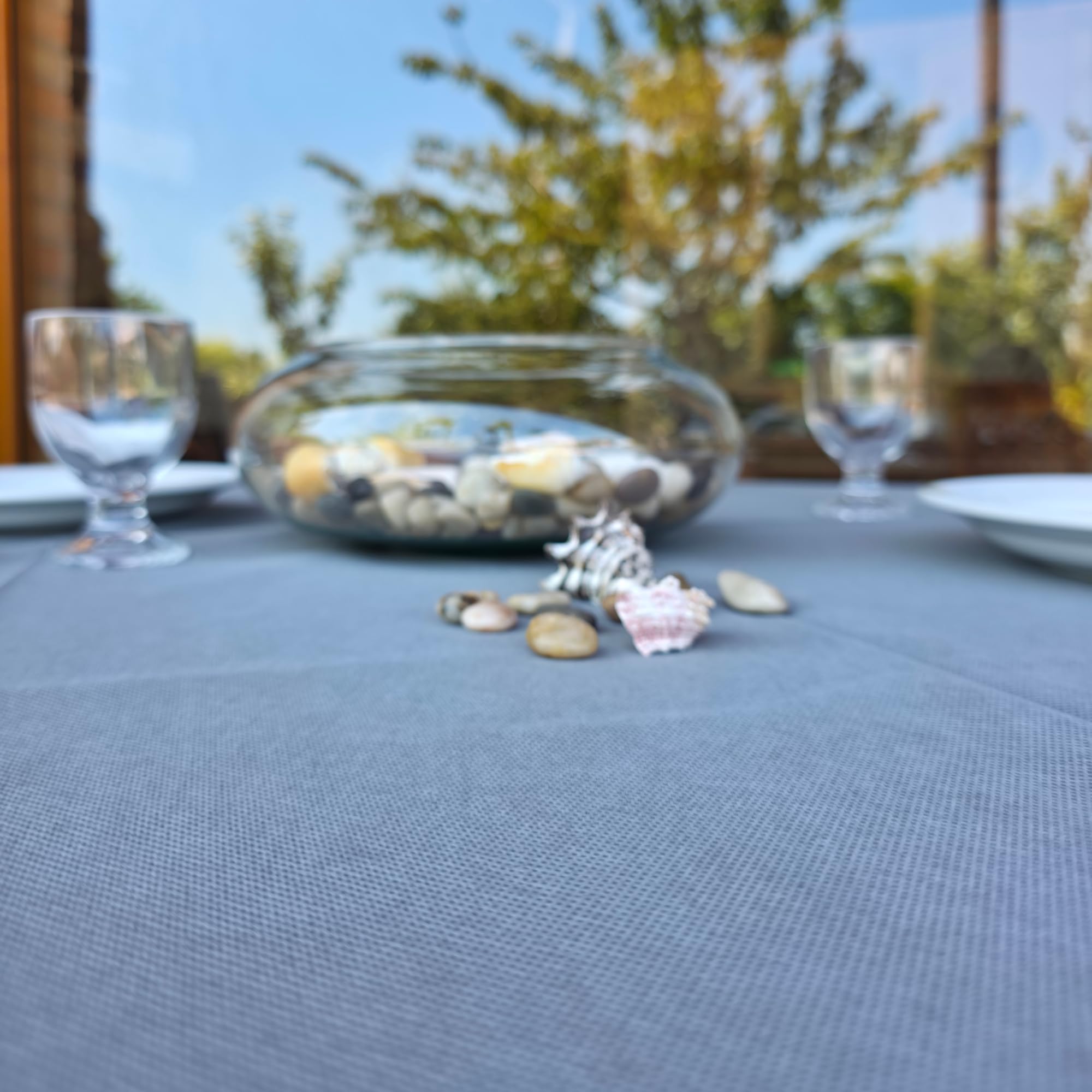Manteles cubremanchas desechables gris TNT 100 x 100 cm resistentes tipo tela alto gramaje 48 g manteles fiesta restaurante pizzería agroturismo trattoria mantel desechable impermeable (400)