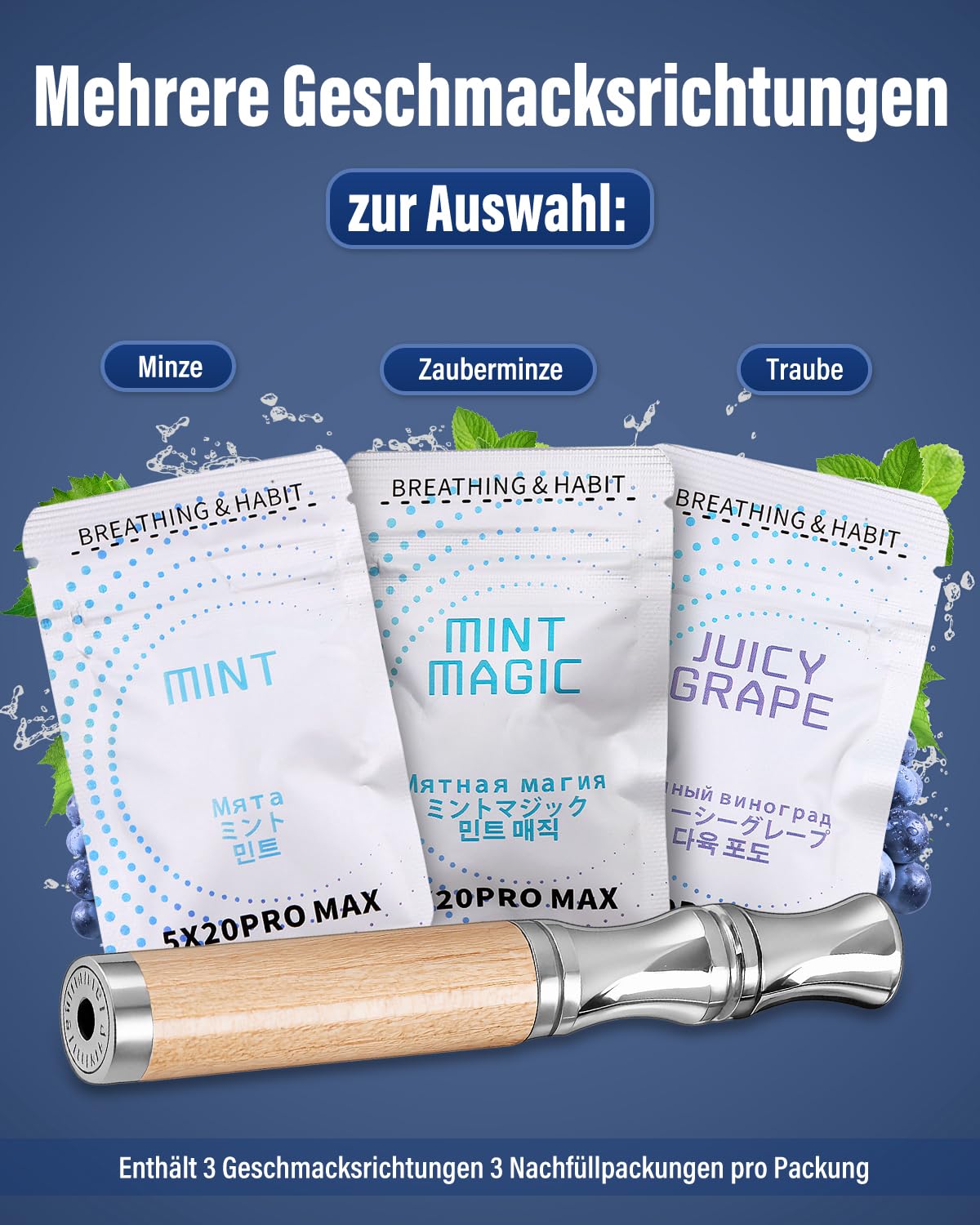 Rauchentwöhnung Hilfsmittel mit 9 Filtern, Nikotinfrei & Chemiefrei Atemtrainer, Anti Stress Hilfe zum Rauchen Aufhören, Zigaretten Ersatz, Tragbar für Unterwegs Weiß