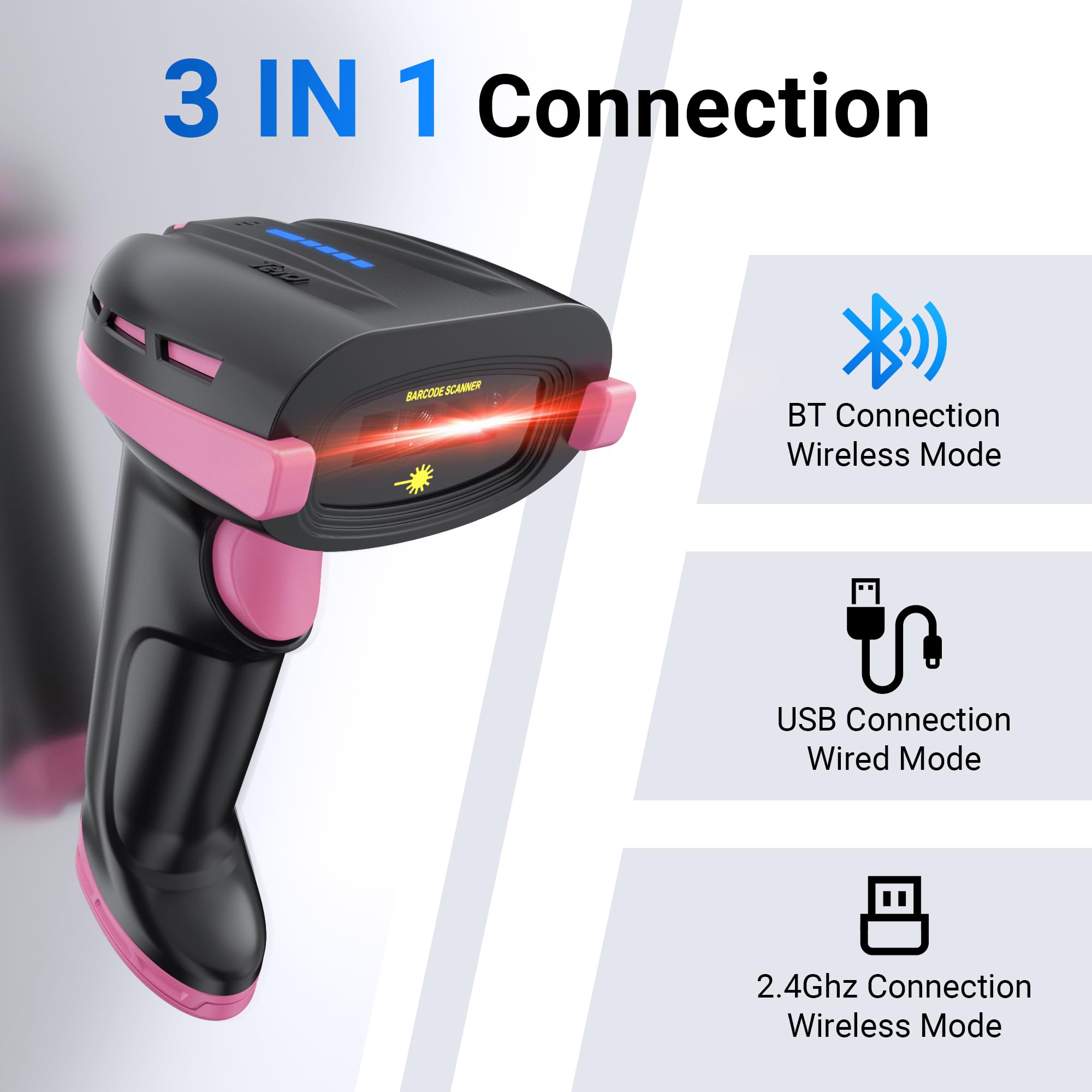 Tera Pro Barcode Scanner With Power Switch Battery Level Indicator - View #5