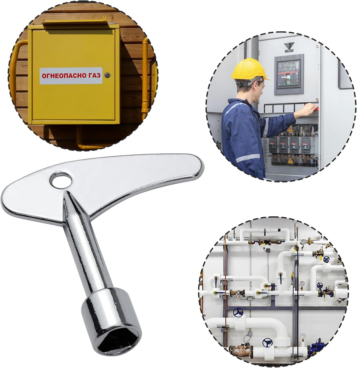 Antrader Triangle Spanner Key, Matel Triangular Lock Keys Socket Universal Utility Keys for Elevator Emergency Lift Door Triangle Panel Lock