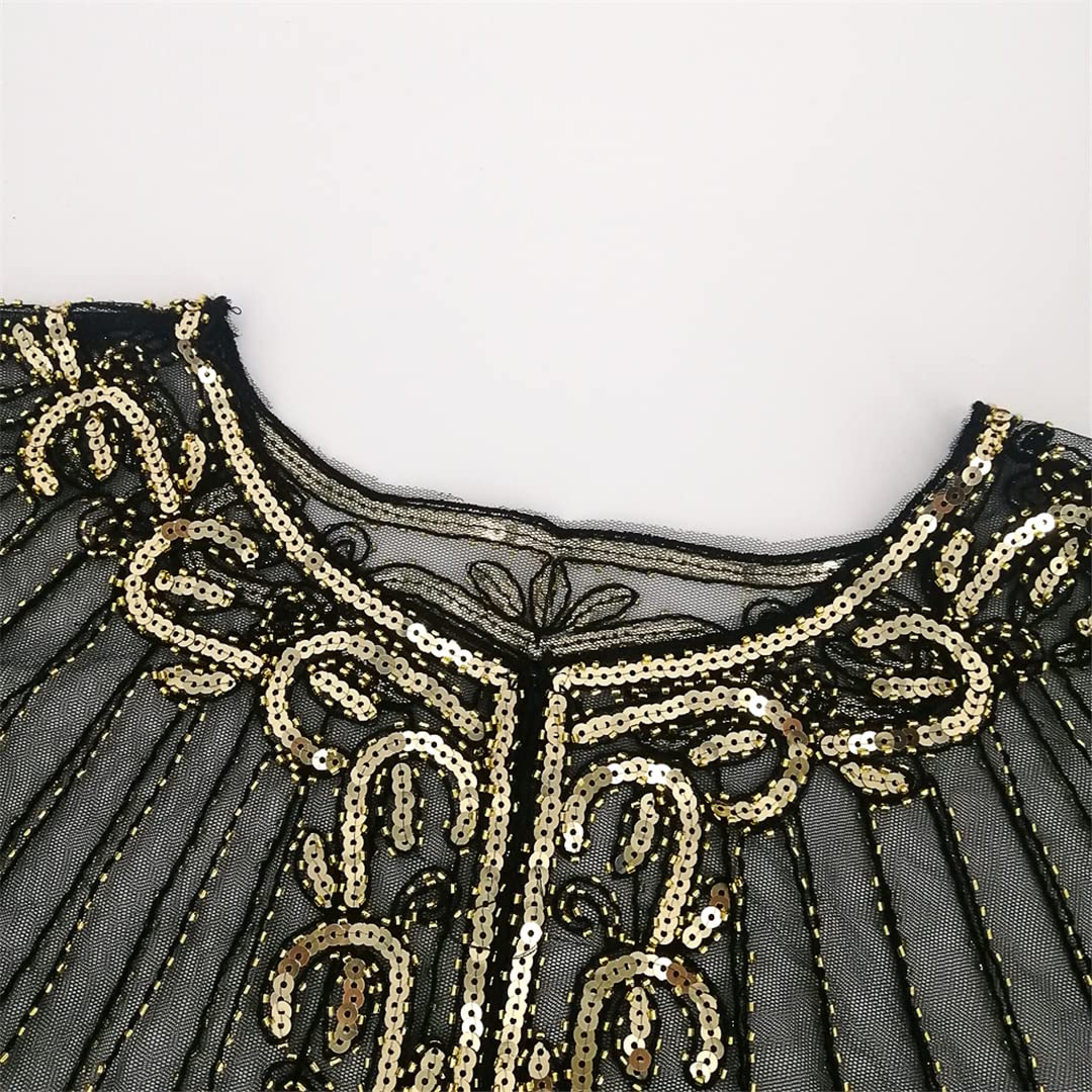 Sciarpa in pizzo e rete, Scialle da donna con frange e paillettes, trasparente, ricamo floreale, in rete, multicolore