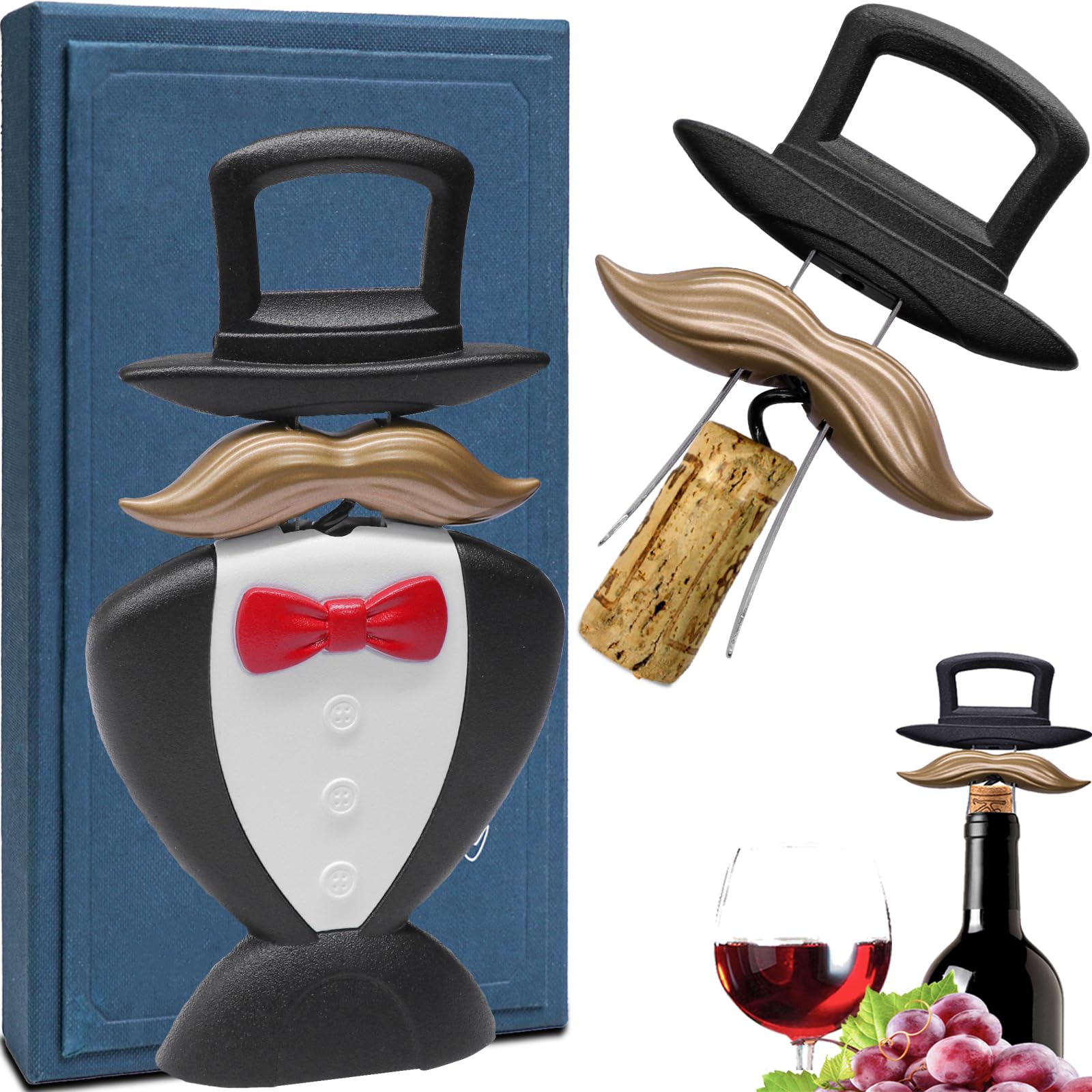 ZONSUSE Ouvre-bouteille Ao So Style Gentleman Anglais, Tire bouchon à Vin Gentleman,Tire-Bouchon Bilame pour Bouchons Fragiles de Vieux Vins,Idee Cadeau pour Collectionneurs de Vin