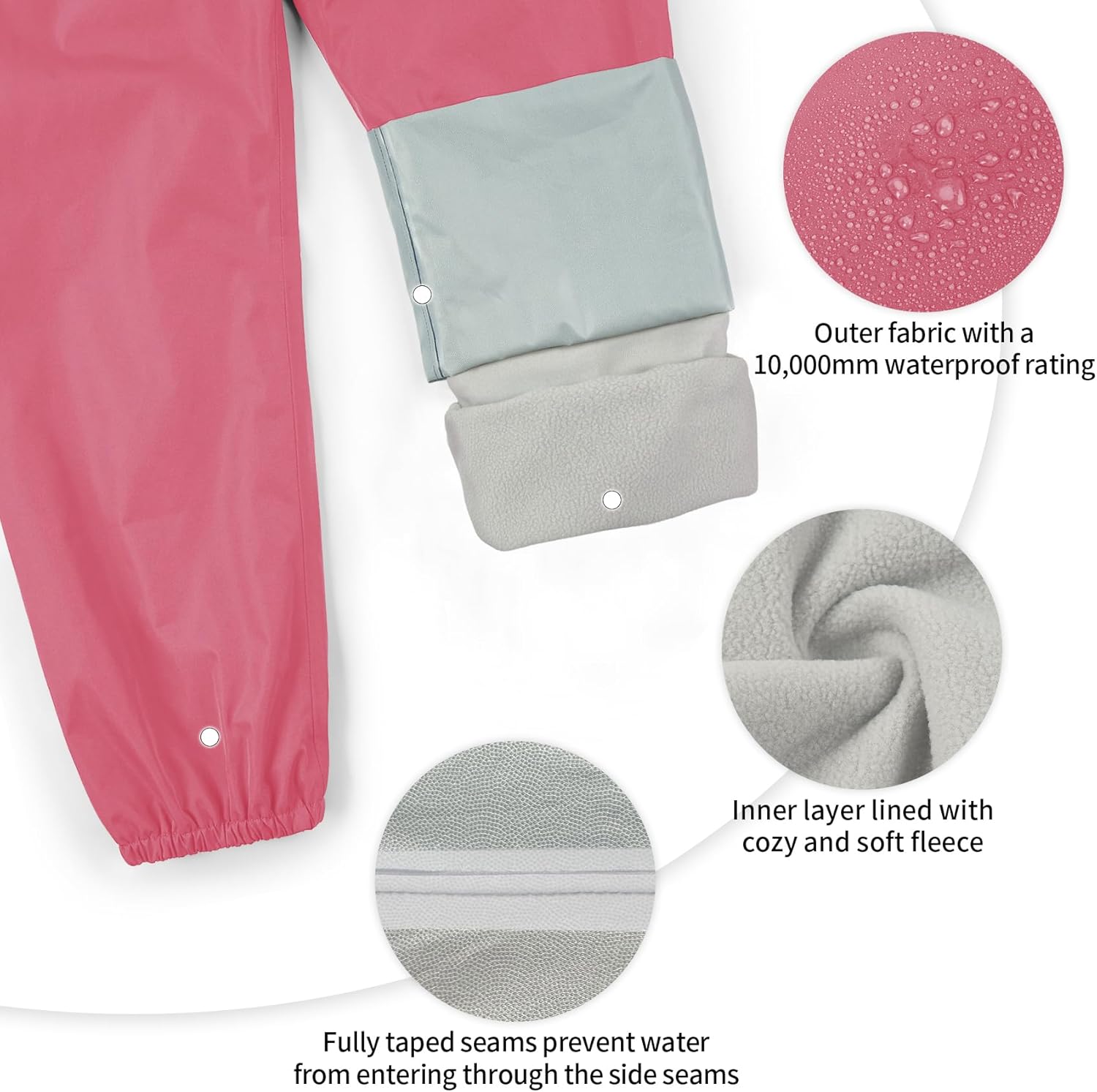 Dreammonkey Kids Snow Pants - Waterproof, Fleece Lined, Windproof & Thermal Insulated Ski/Snow Play Pants for 2T-14Y