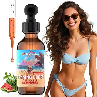 Drinkable Tanning Drop for Women: Oral Tanning Drop to Drink Daily Bronze with Astaxanthin Beta-Carotene L-Tyrosine Lycopene, Melanin Supplement Sugar Free for Natural Tan Healthy Skin Sun Sensitivity