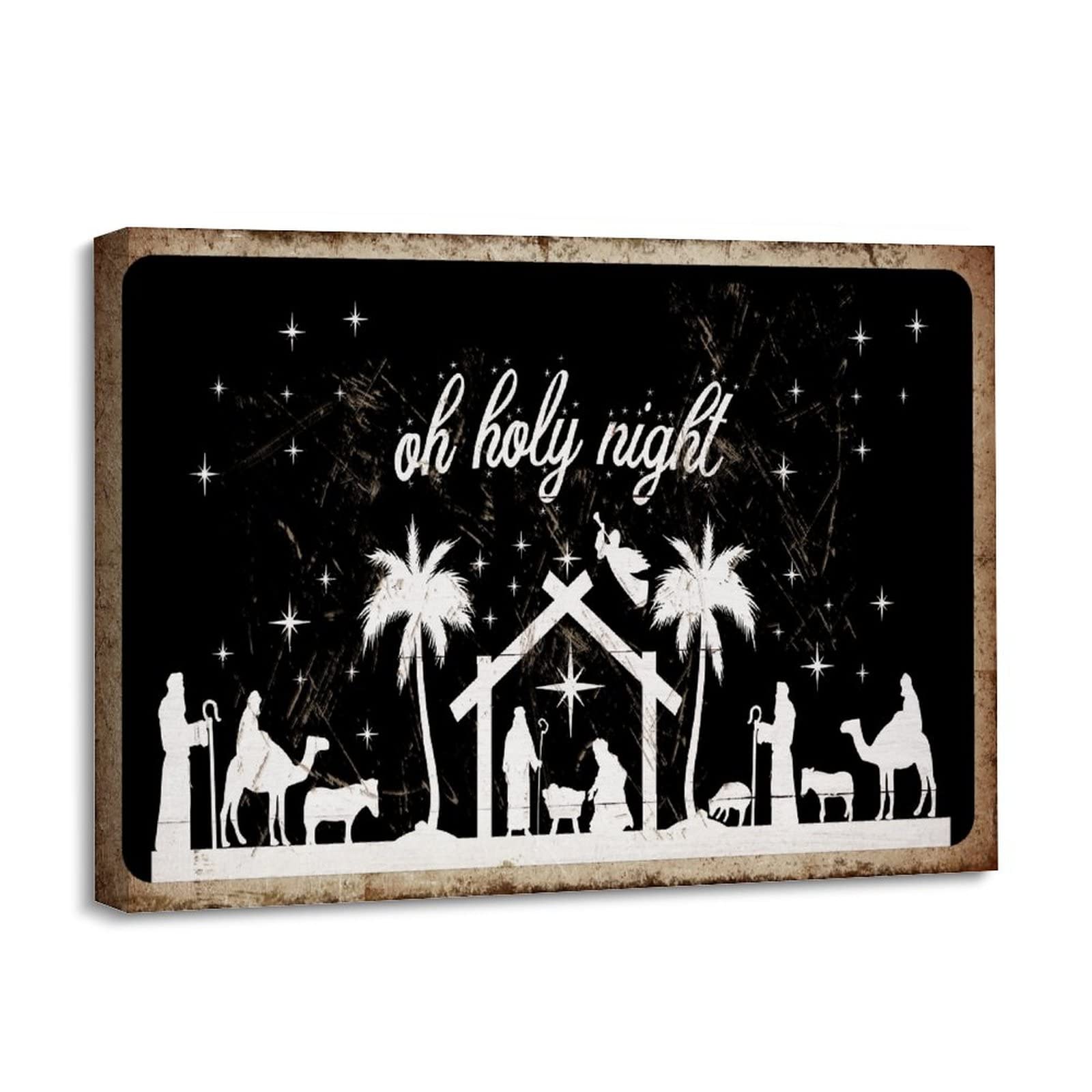 Arte de pared de Navidad Oh Holy Night para decorar tu galería o salón en fiestas 8