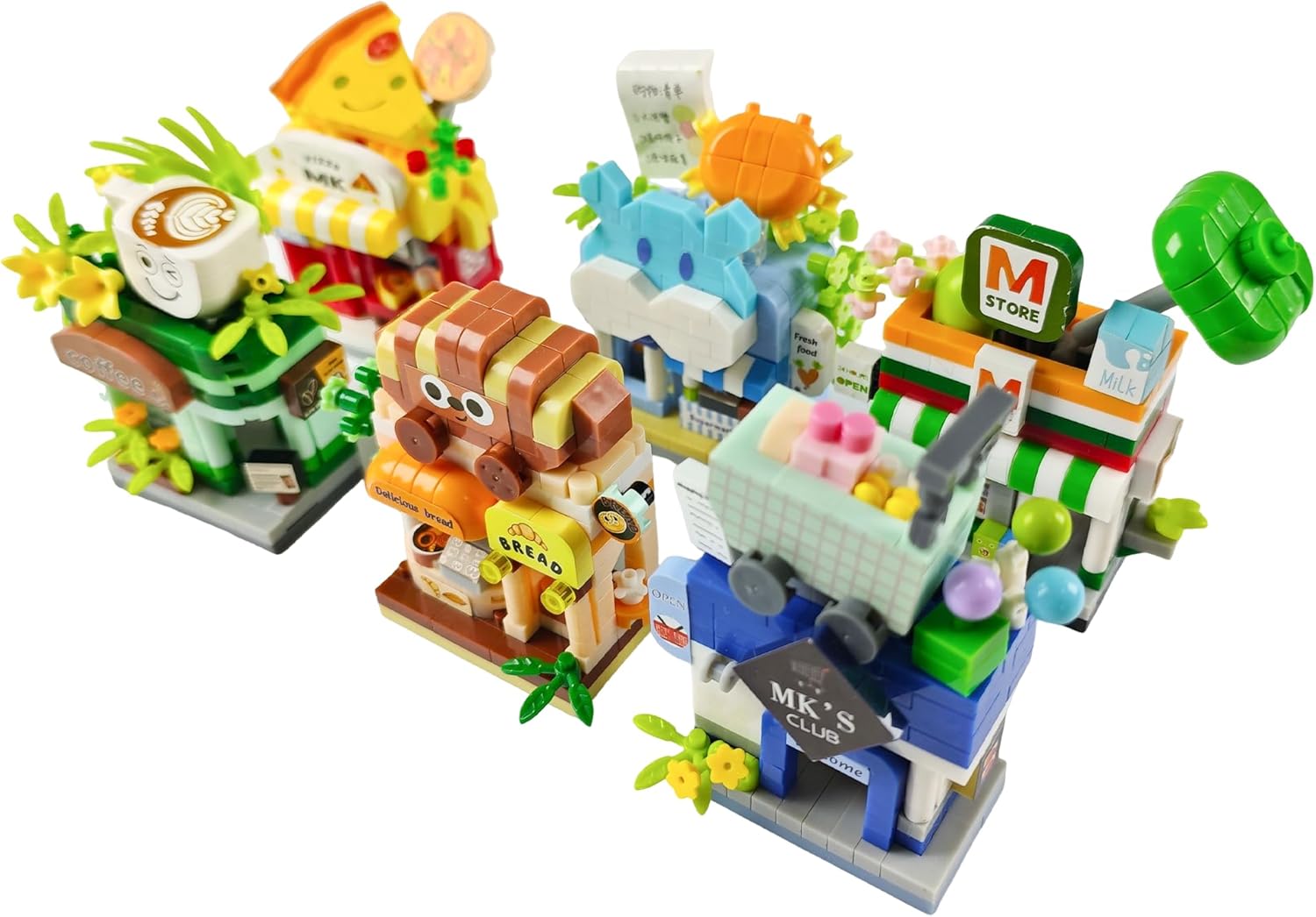 6 Set Street City View Mini House Festival Micro Building Toy Blocks Set for Home Decor Toys Gifts