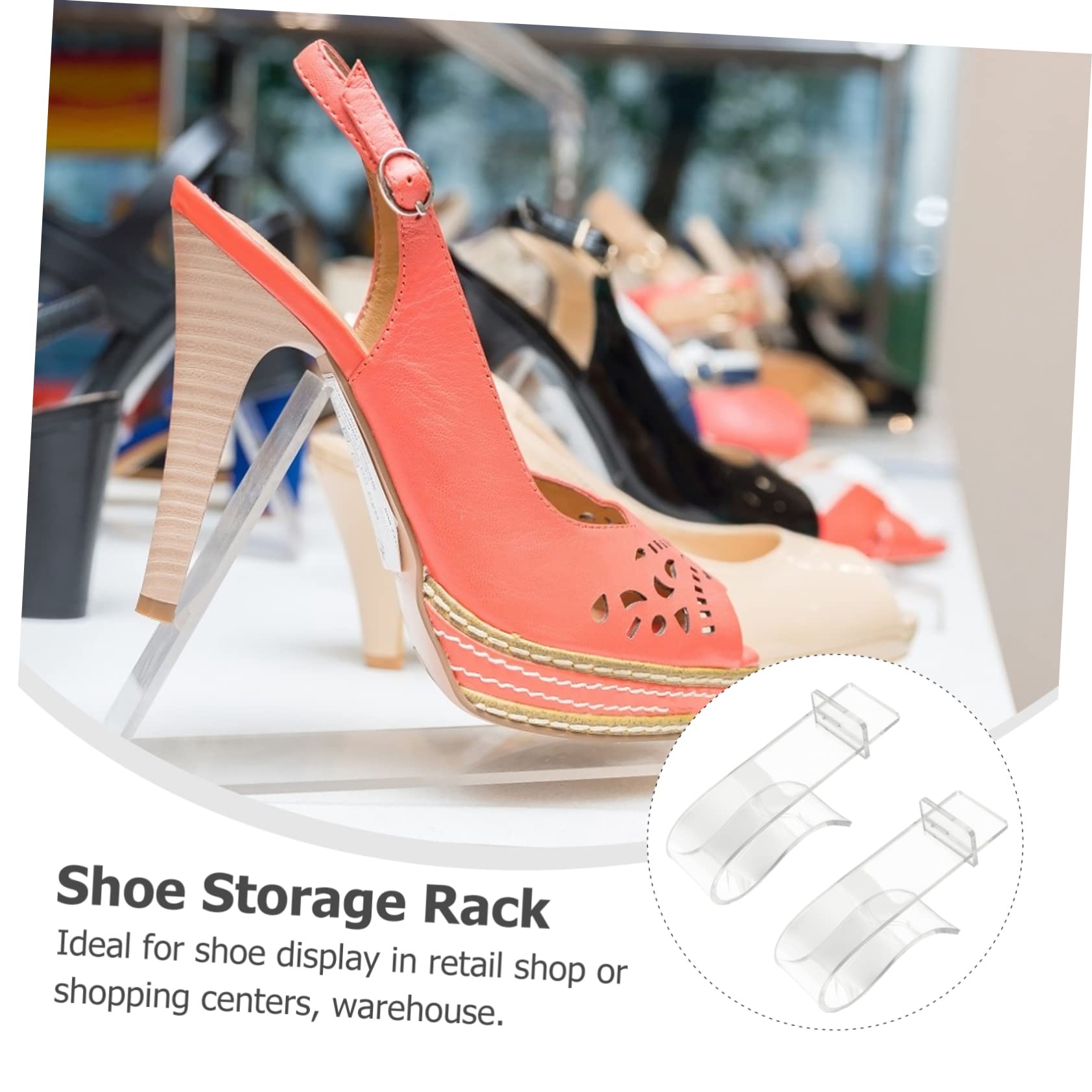 Ciieeo 3Pcs Acrylic Shoe Display Stand High Heel Display Rack for Organizing Shoes Home Store Shopping Mall Transparent Acrylic Holders for Neat Shoe Storage