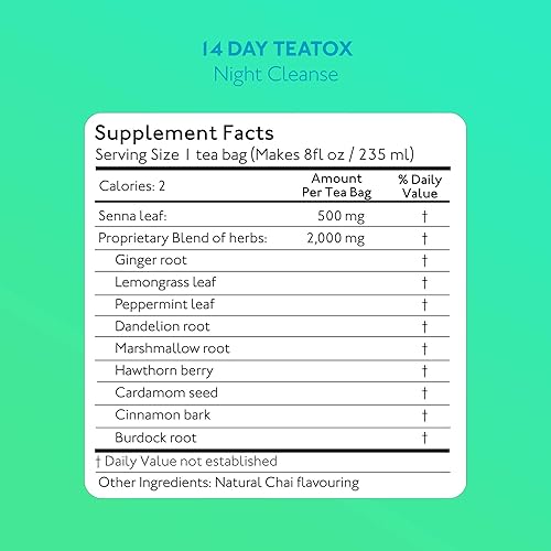 Miniatura 8 de SkinnyMint Kit de té de desintoxicación de 14 días, programa definitivo de TeaTox, té de desintoxicación de limpieza matutina y limpieza nocturna,