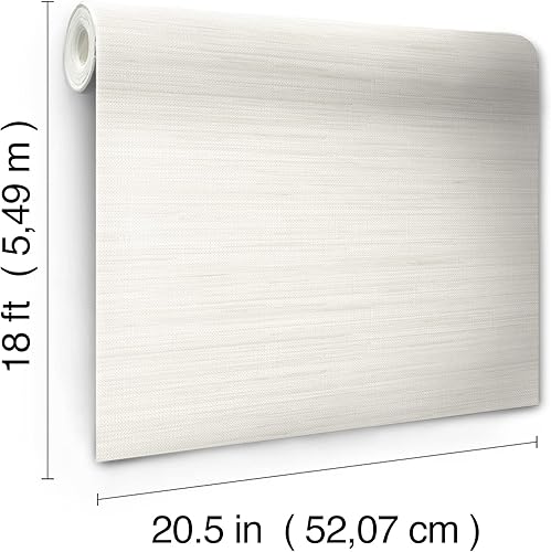 Miniatura 8 de NuWallpaper x Society Social Cream Cashmere Classic Faux Grasscloth - Papel tapiz para despegar y pegar, SSS6013