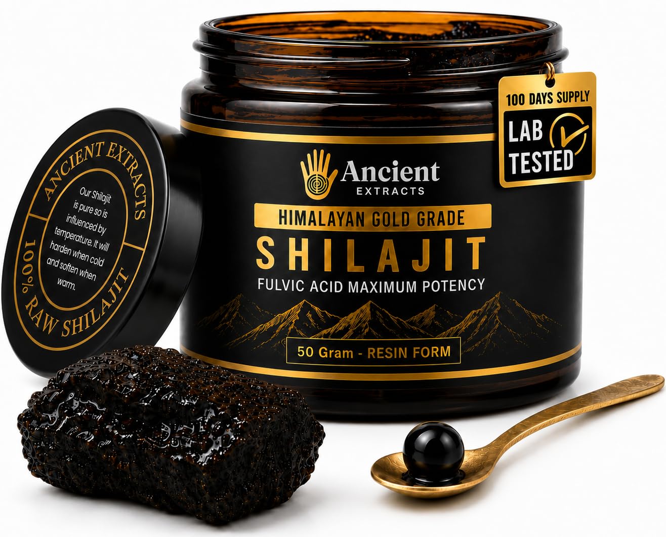 Gold Grade Himalayan Shilajit Resin Max-Potency Purfied Fulvic Acid