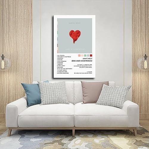 Miniatura 5 de WANMLY Póster de Kanye West 808s Heartbreak Music Album Cover Poster Póster de lienzo Decoración de Dormitorio Paisaje Deportivo Oficina Decoración
