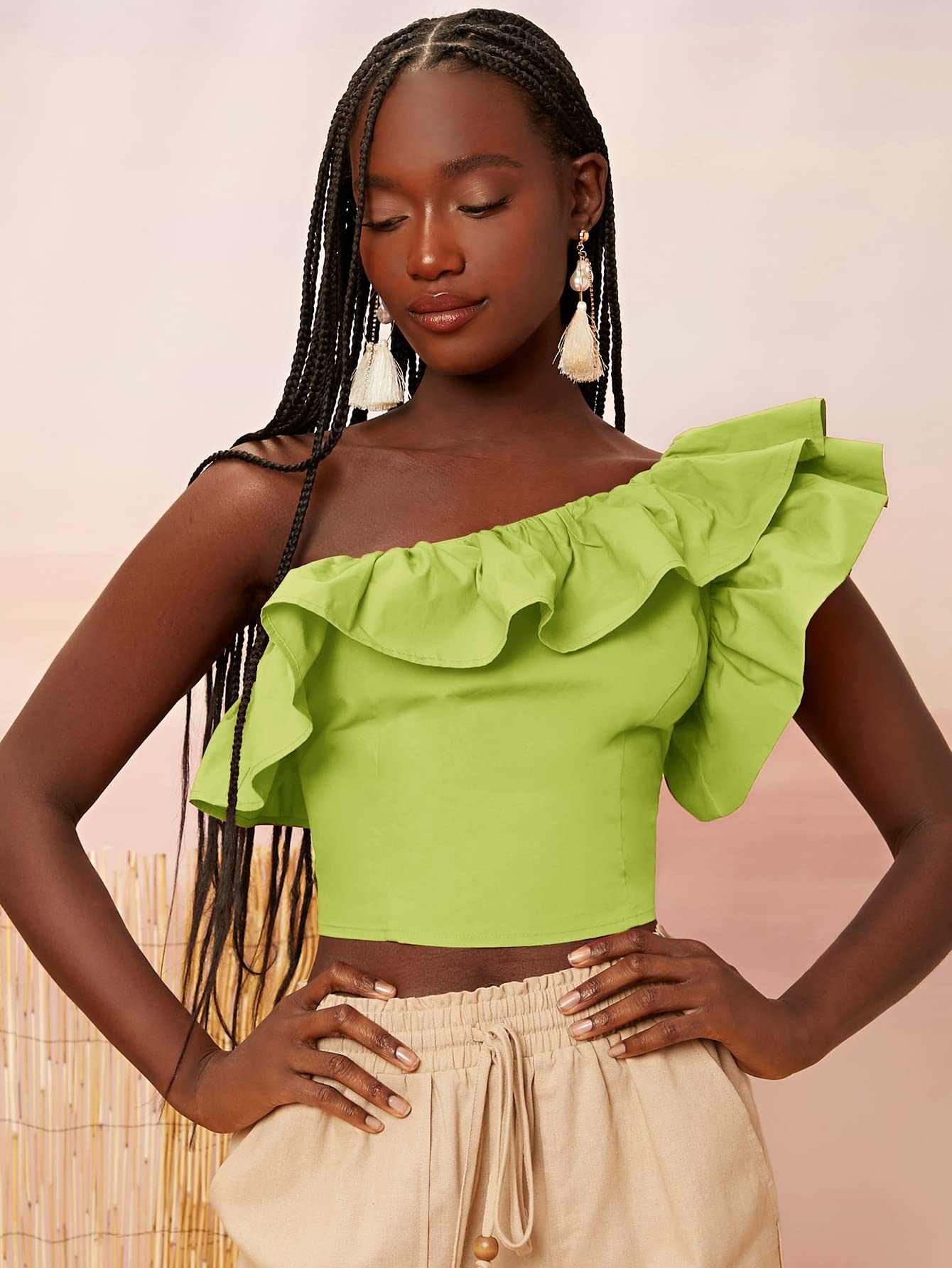 exaggerated ruffle top