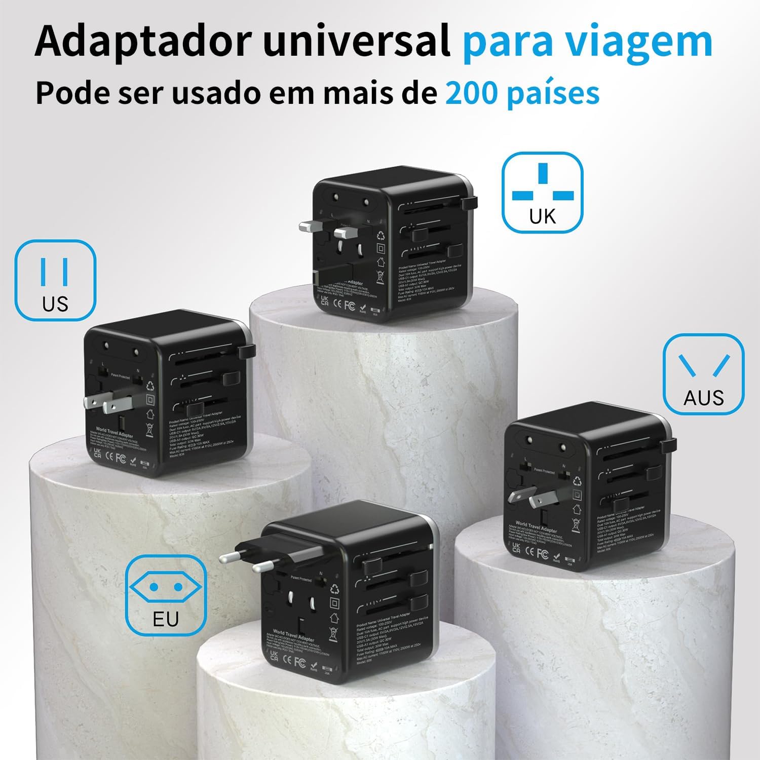 Adaptador Universal de Tomada Testado 7 Dias para Viagens (2025)