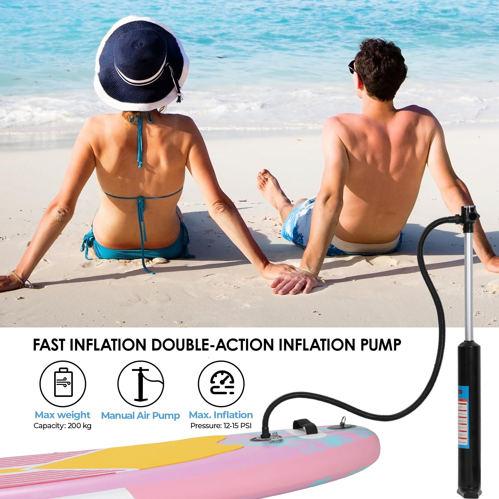 LIFERUN SUP Paddling Board 305 x 76 x 15 cm Stand Up Paddle Set, set completo di accessori premium, per adulti e ragazzi di tutti i livelli, portata fino a 200 kg