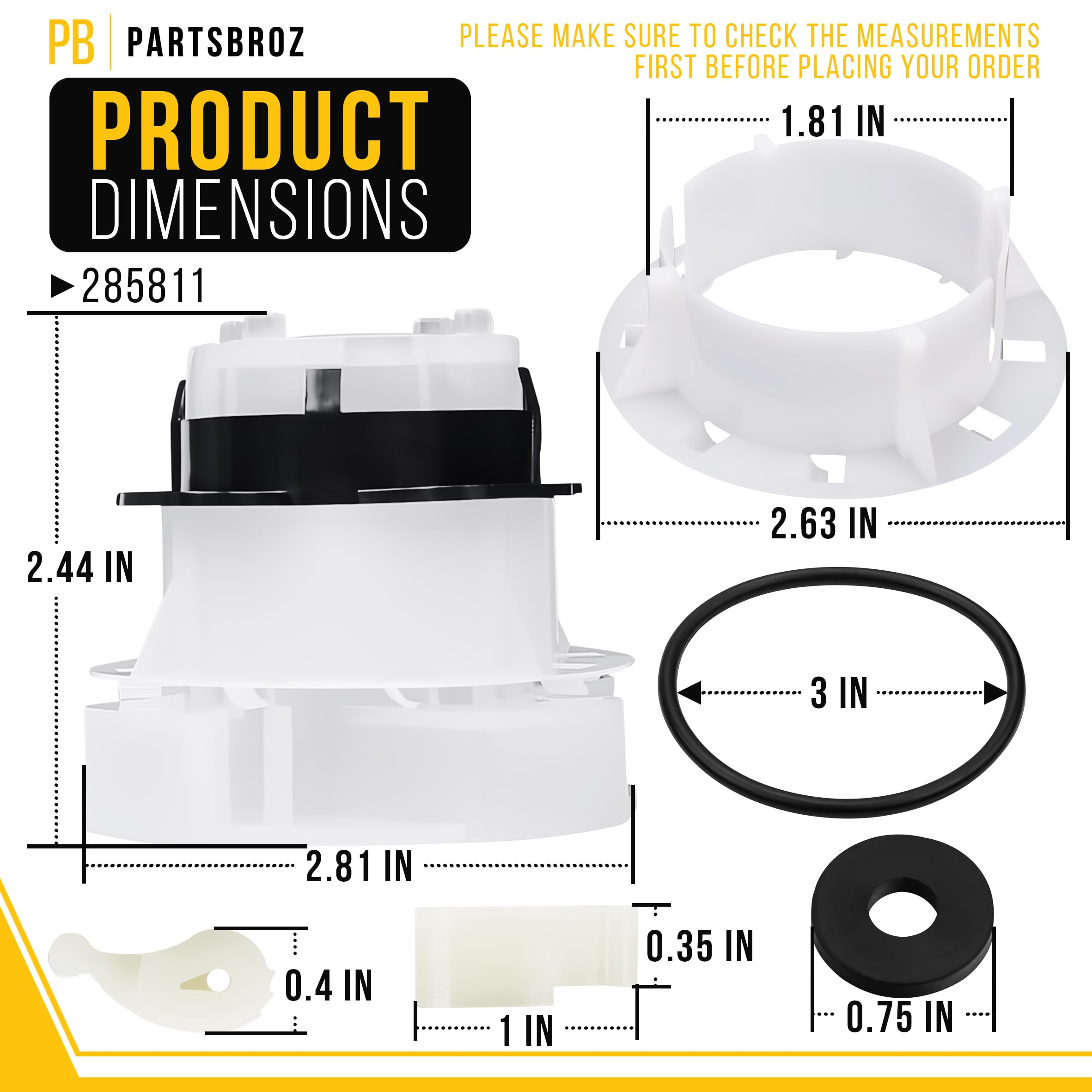 Amazon.com: PartsBroz 285811 Medium Cam Agitator Repair Kit for