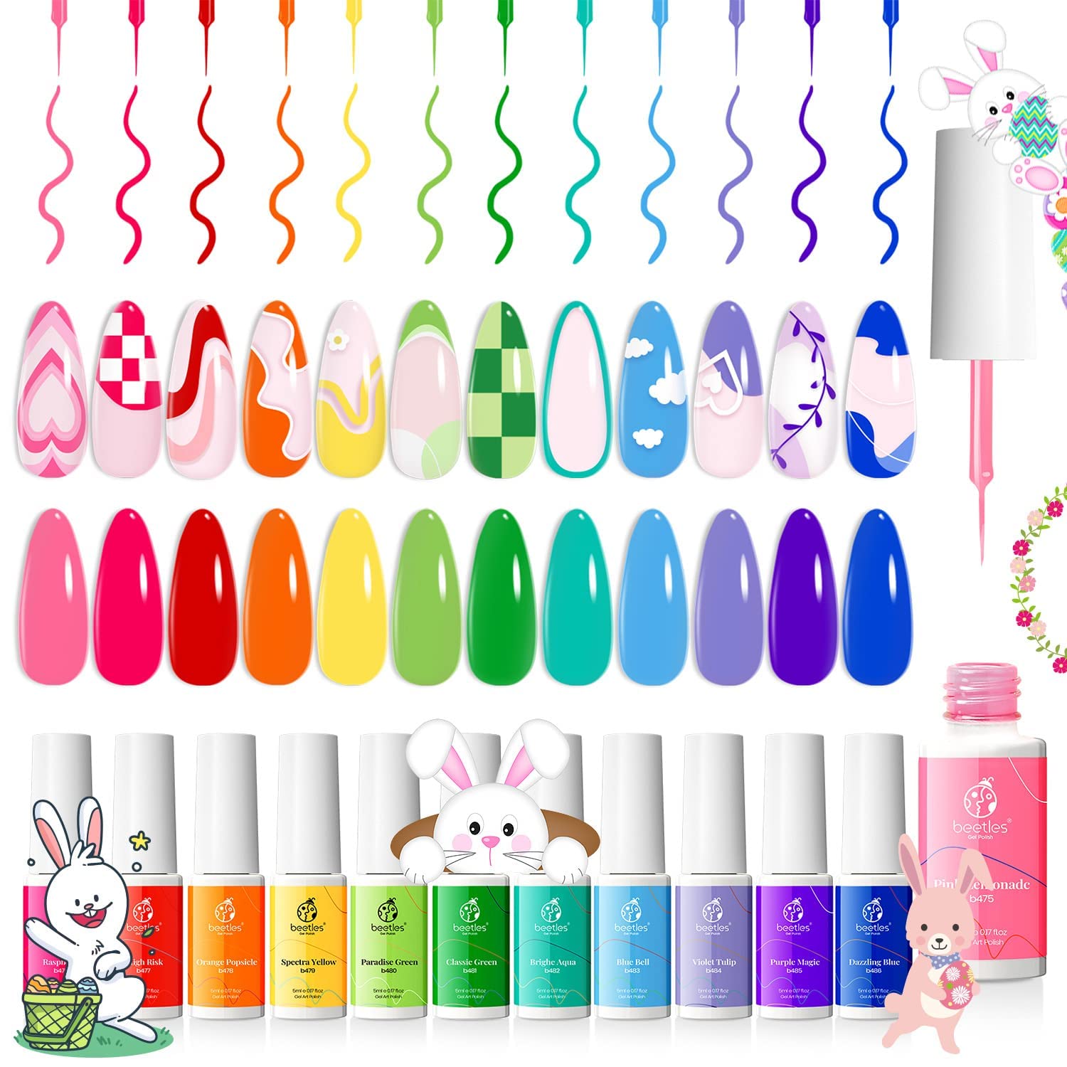Beetles Gel Nail Polish Kit with U V Light 36W LED Nail