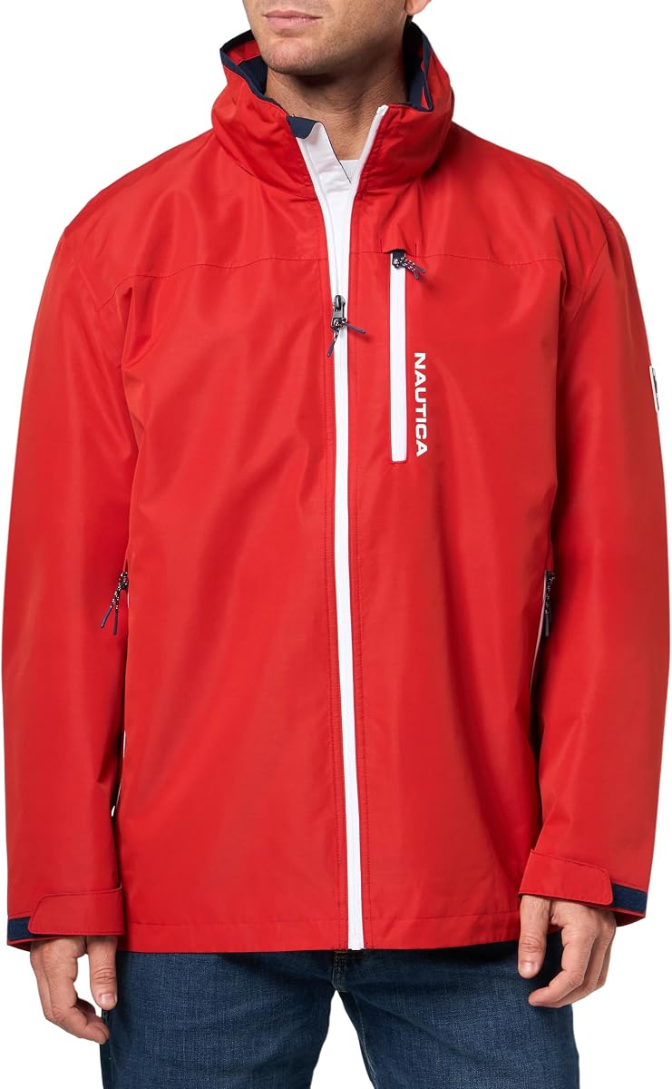 Nautica Chaqueta de navegación ligera para hombre: impermeable y resistente al viento, transpirable