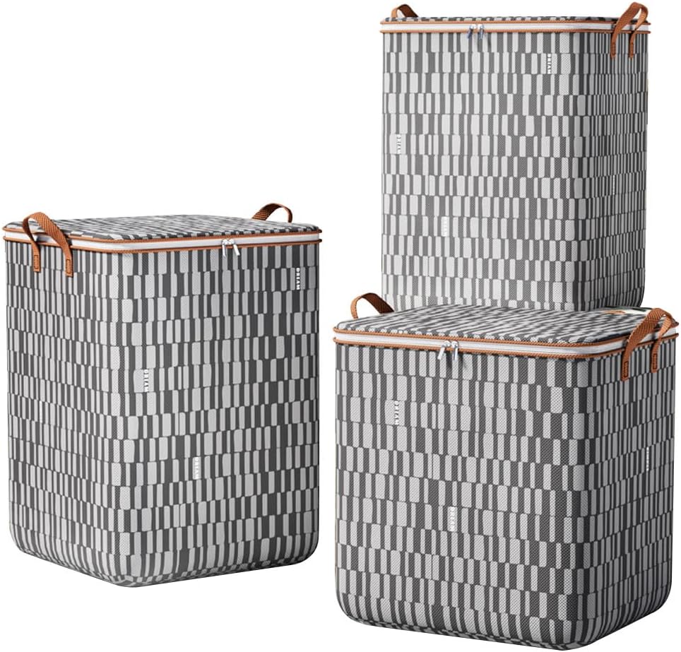 ANBOO 3 Large Capacity Storage Boxes for Clothes & Bedding, 100 L /140