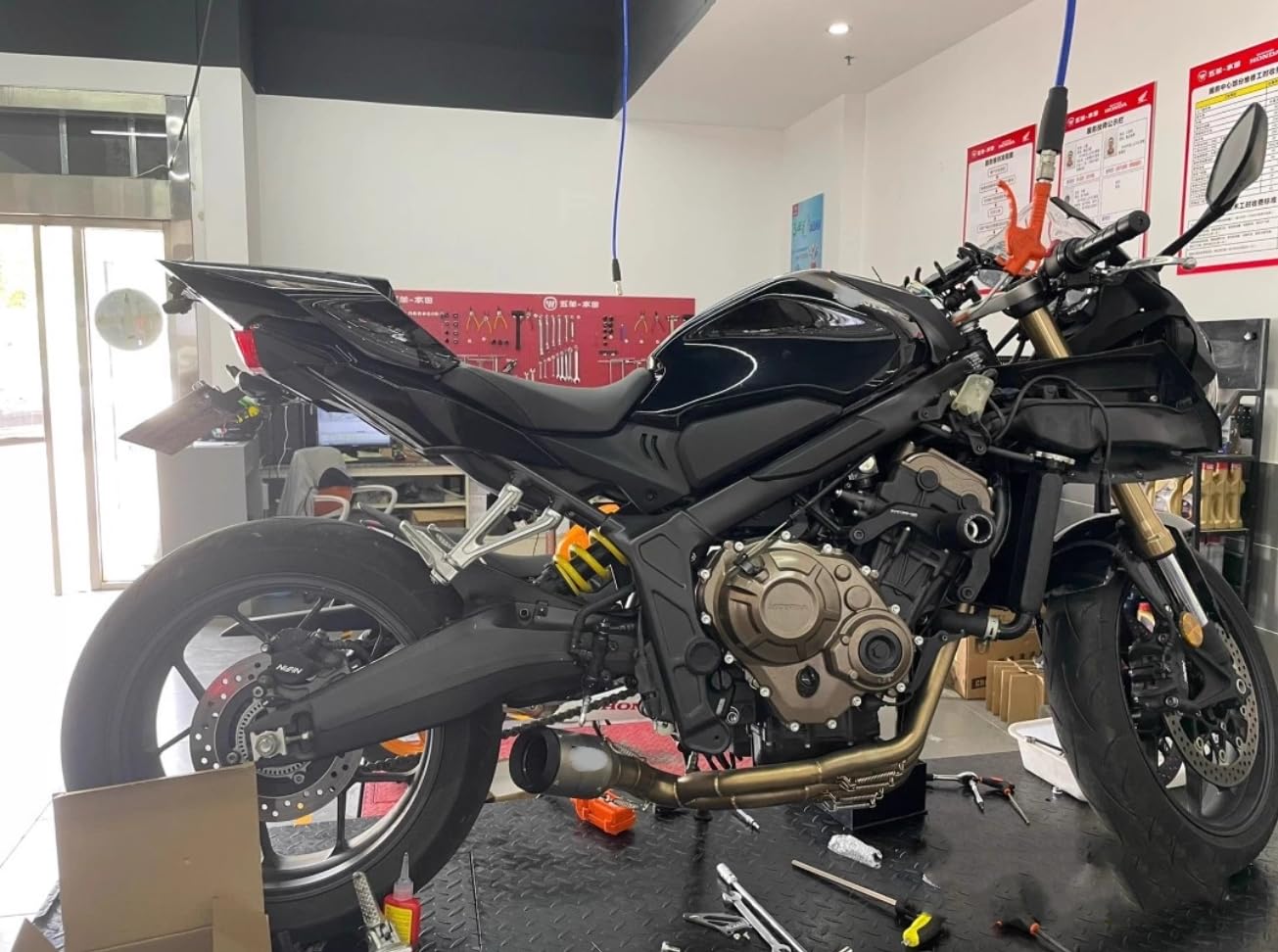 Amazon | FIRECARP バイク用 フルエキゾーストパイプ ステンレス製