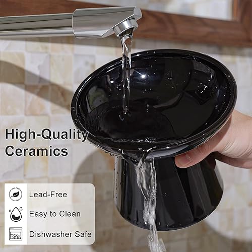 Miniatura 7 de YauYik Juego de cuencos elevados para agua y comida para gatos, cuencos elevados extra anchos de 6.2 pulgadas, plato de comida para gatos poco