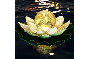 Solar Floating Flowers for Pool Decoration 11" Lotus Solar Floating Lights for...