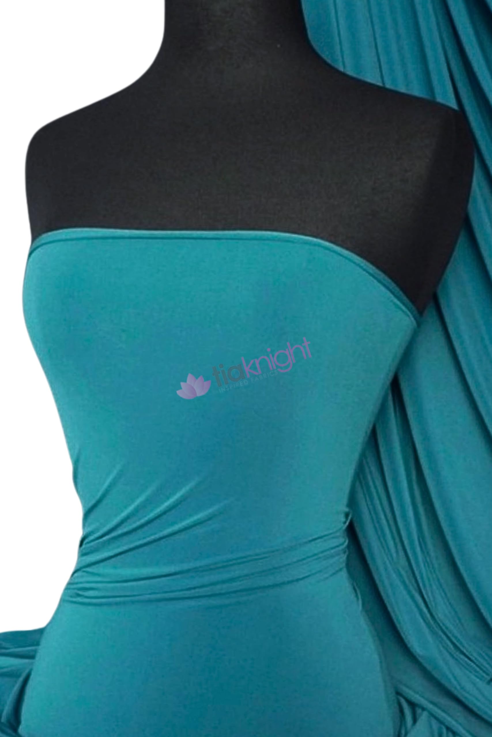Premium Quality Silk Touch Jersey Stretchy Dressmaking Fabric Sold By The Metre 50+ Colours in Stock Same Day Dispatch By Tia Knight (Peacock Blue) โ image 1