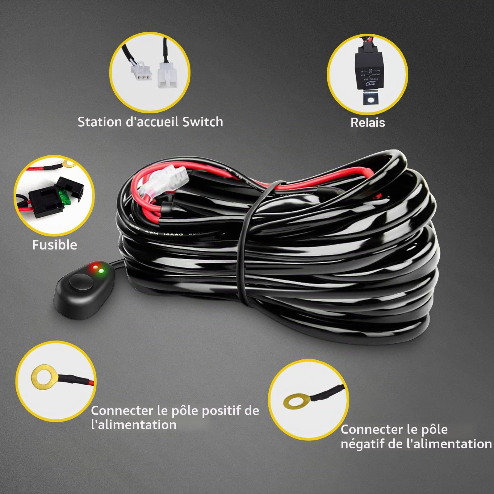 RIGIDON 36 pouces 90cm 234W led light barre 4x4 avec 12V faisceau kit 6000K | étanche, blanc, barre lumineuse led, pour offroad Véhicules Voiture camions ATV tracteur bateau, feux antibrouillard, phare