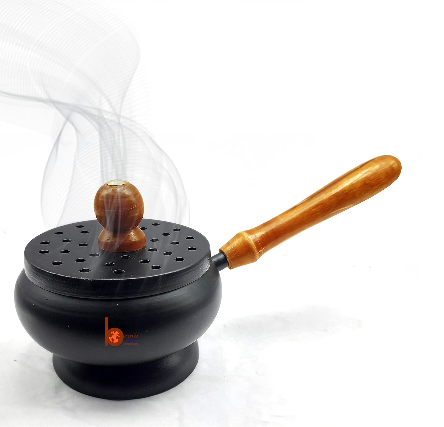 Besnik Arts Handmade Metal Charcoal Incense Burner, Bakhoor Burner