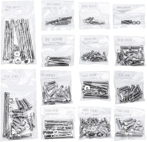 Miniatura 3 de PTNHZ LS LS1 LS6 Kit de pernos de motor de acero inoxidable Pernos Juntas Sujetadores Kit Relacement para 98-02 Camaro Firebird 04 GTO