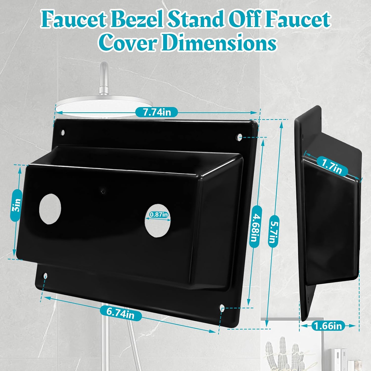 Showingo Black Faucet Bezel Stand Off Faucet Cover fits for RV Caravans image 2