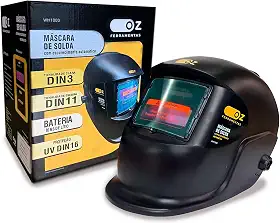 Máscara De Solda Escurecimento Automatico Profissional Cor Preto Liso WH1000 Oz
